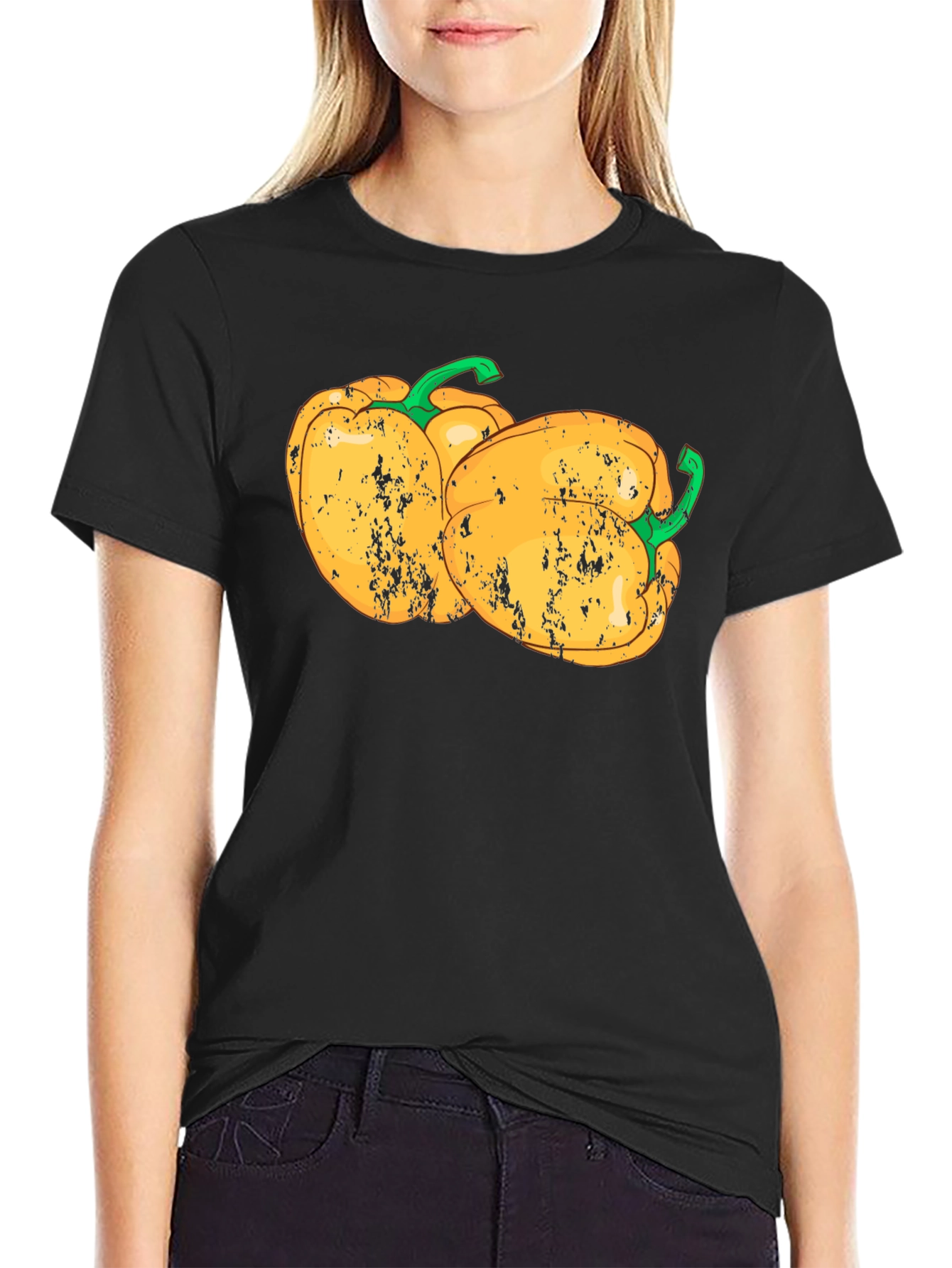Black Yellow Pepper Graphic T-Shirt view 2