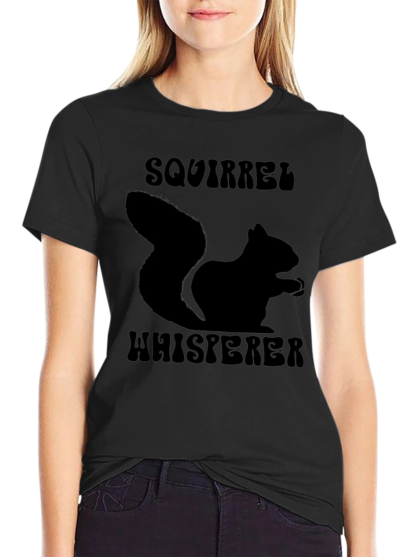 Black Squirrel Whisperer Graphic Tee - Black view 2