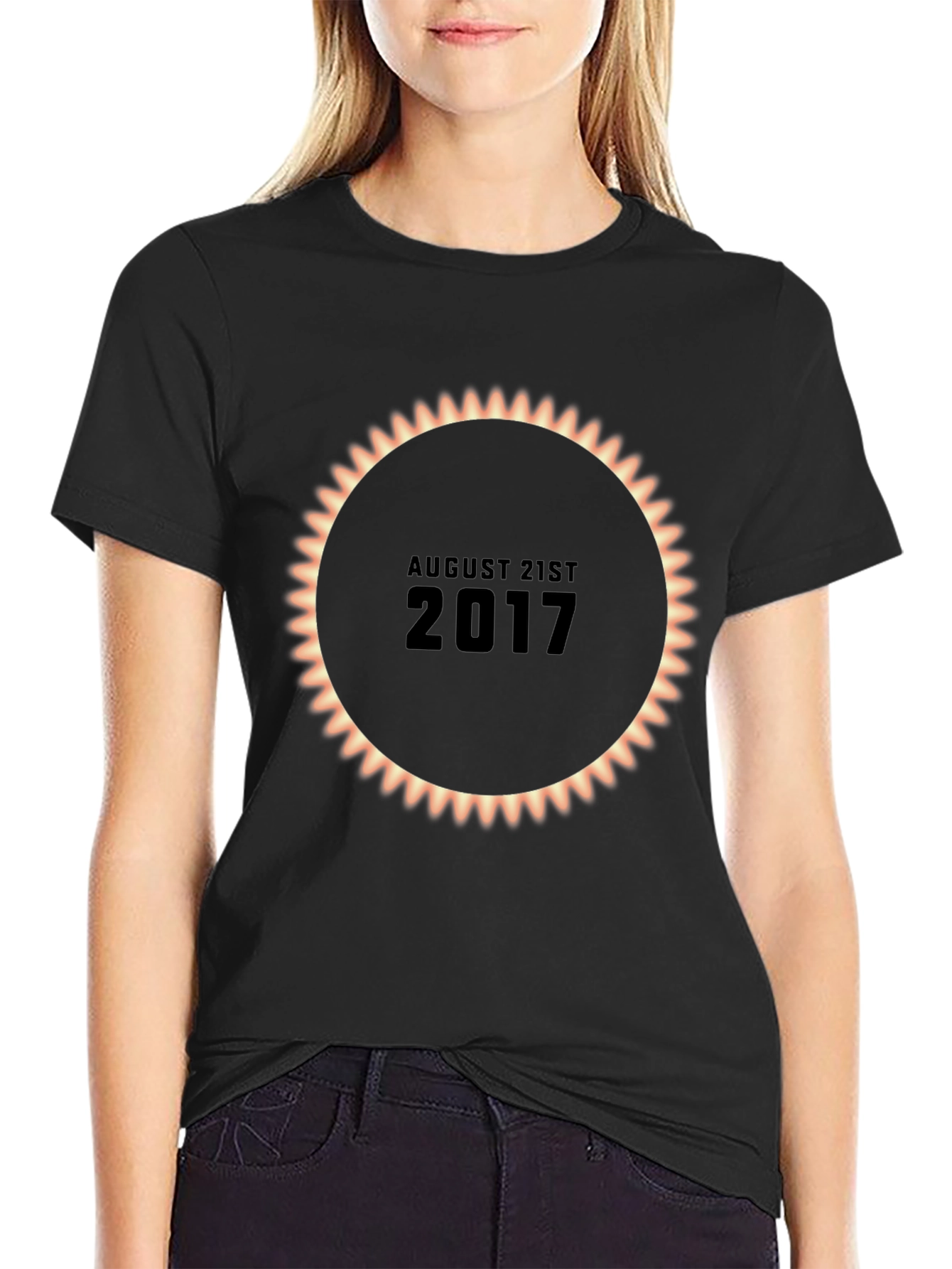 Black Total Solar Eclipse August 21st 2017 T-Shirt view 2