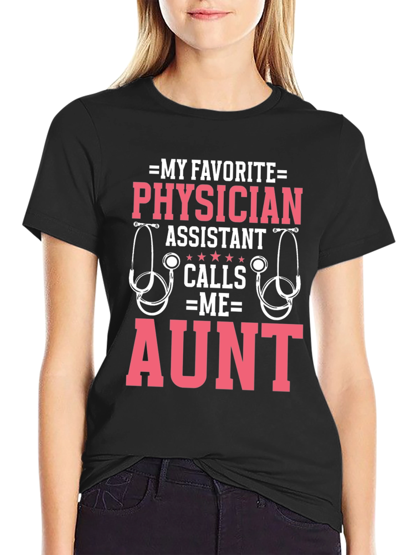Black Physician Assistant Aunt T-Shirt view 2