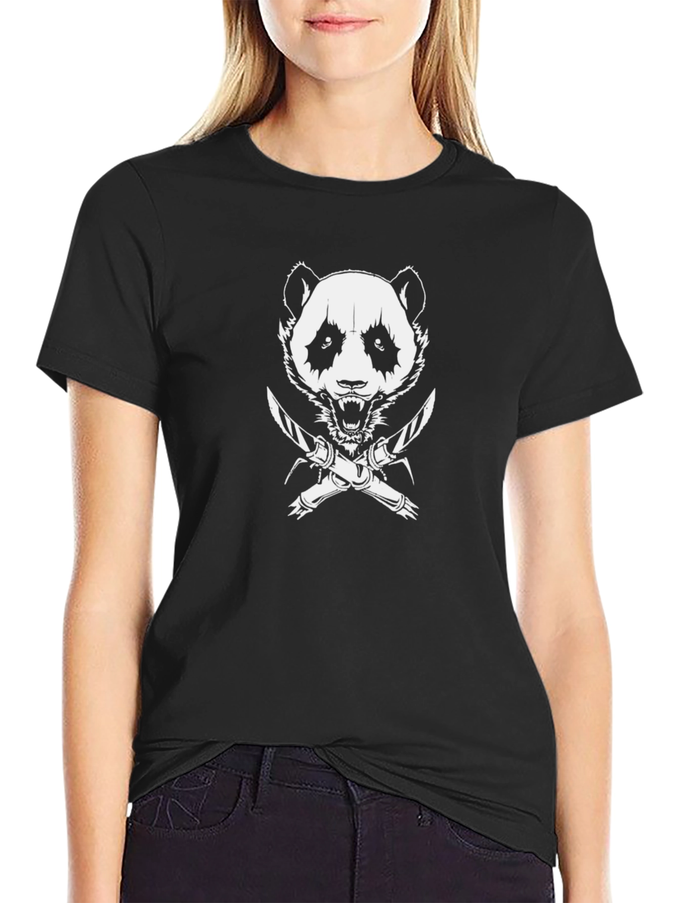 Black Men's Black Panda Graphic Tee view 2