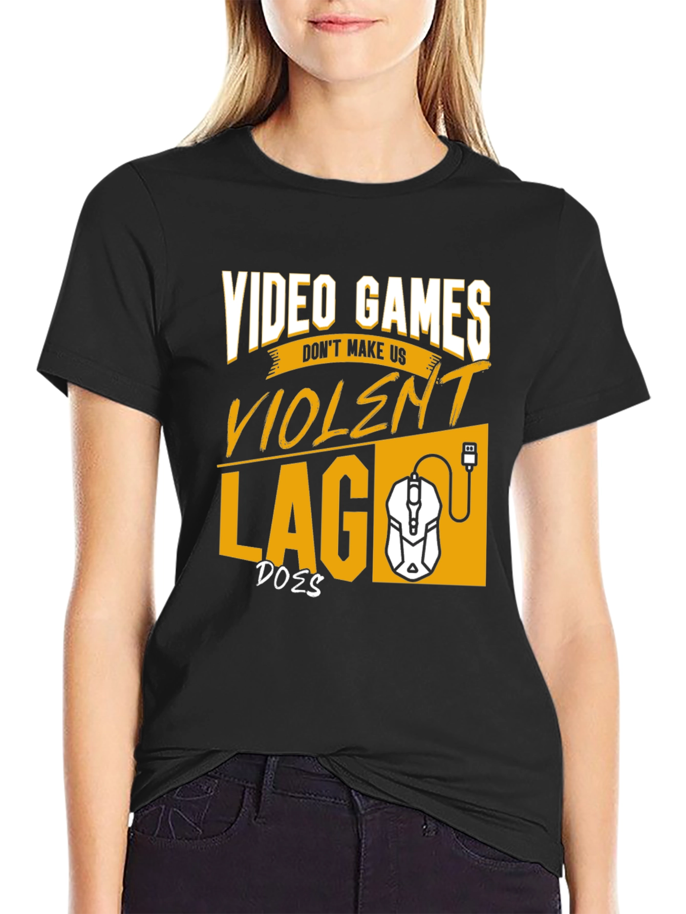 Black Gamer T-Shirt: Video Games Don't Make Us Violent view 2