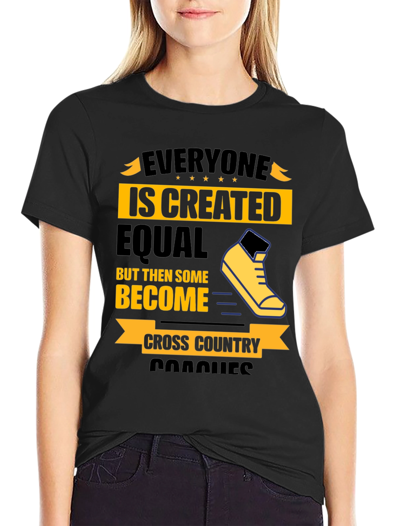 Black Cross Country Coaches Graphic T-Shirt view 2