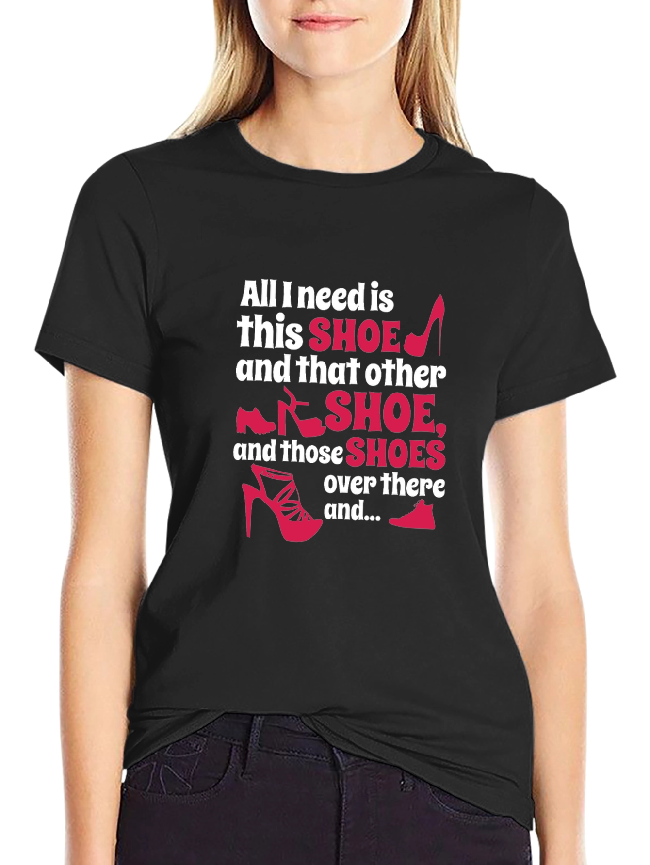 Black Shoe Lover T-Shirt - Funny Graphic Tee view 2