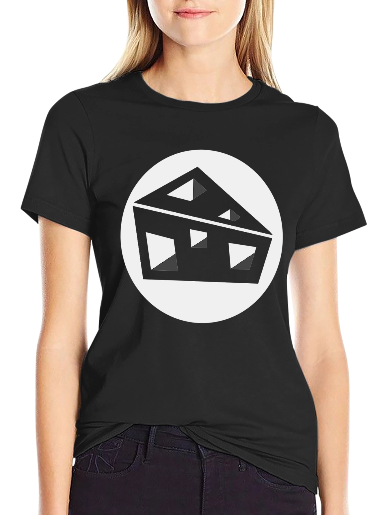 Black Modern Abstract Tee - Black view 2