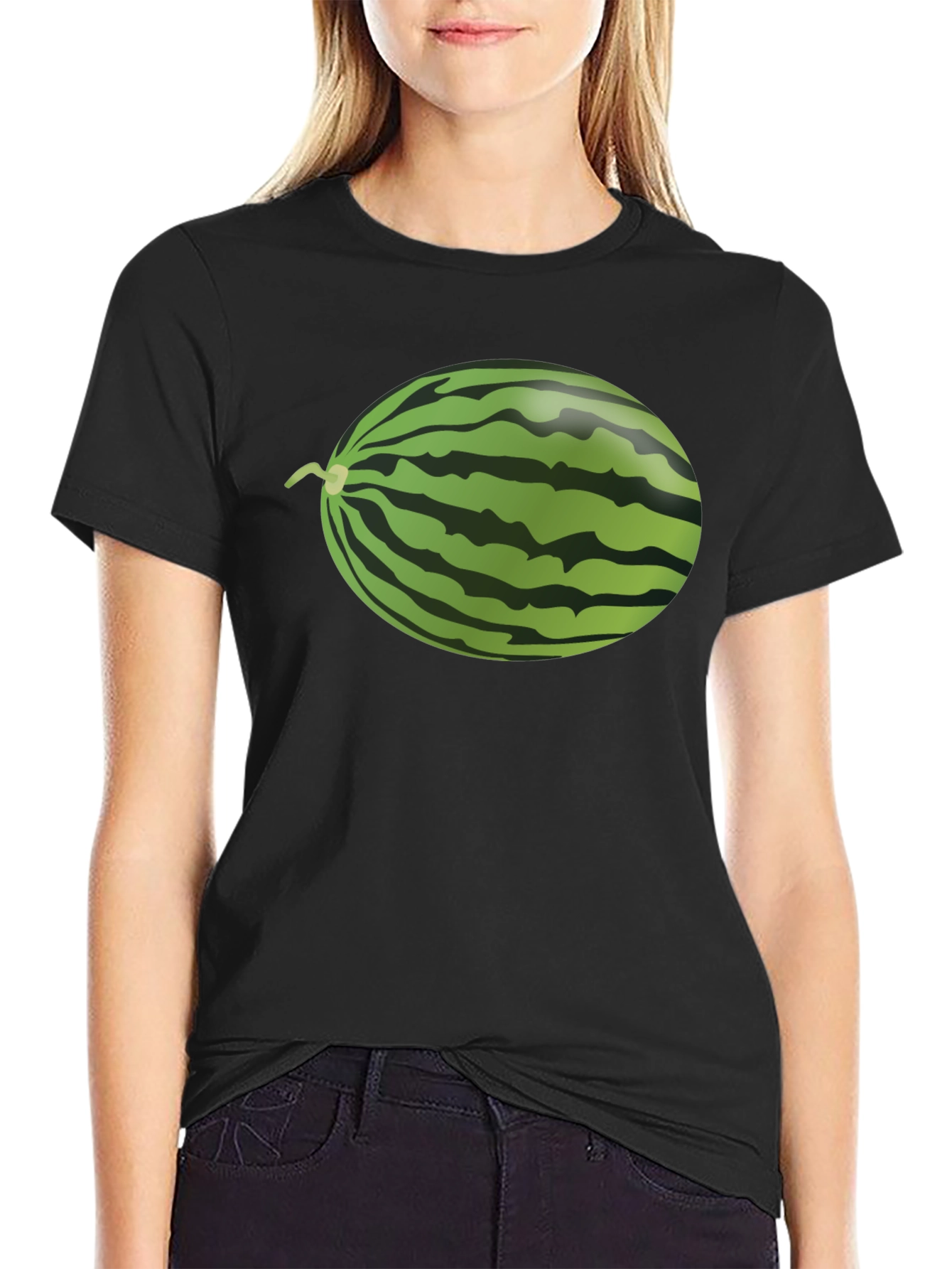 Black Watermelon Graphic T-Shirt - Summer Fun! view 2