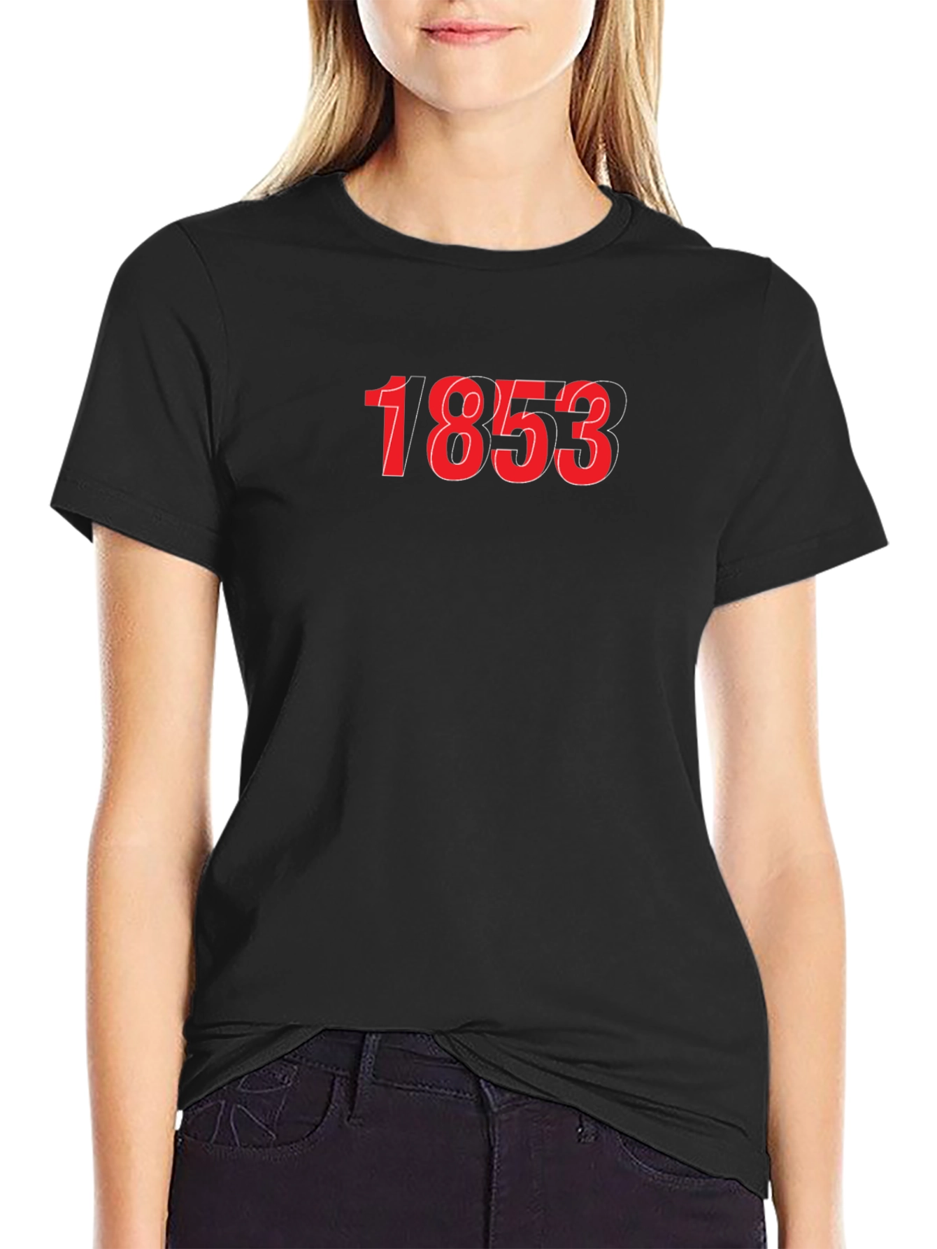 Black 1853 Graphic Tee - Bold Number Design view 2