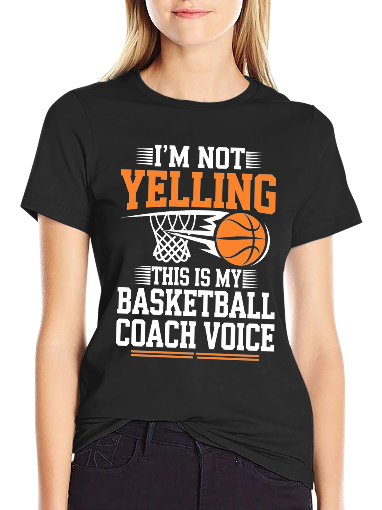 Black Basketball Coach Voice T-Shirt - Funny Sports Tee view 2