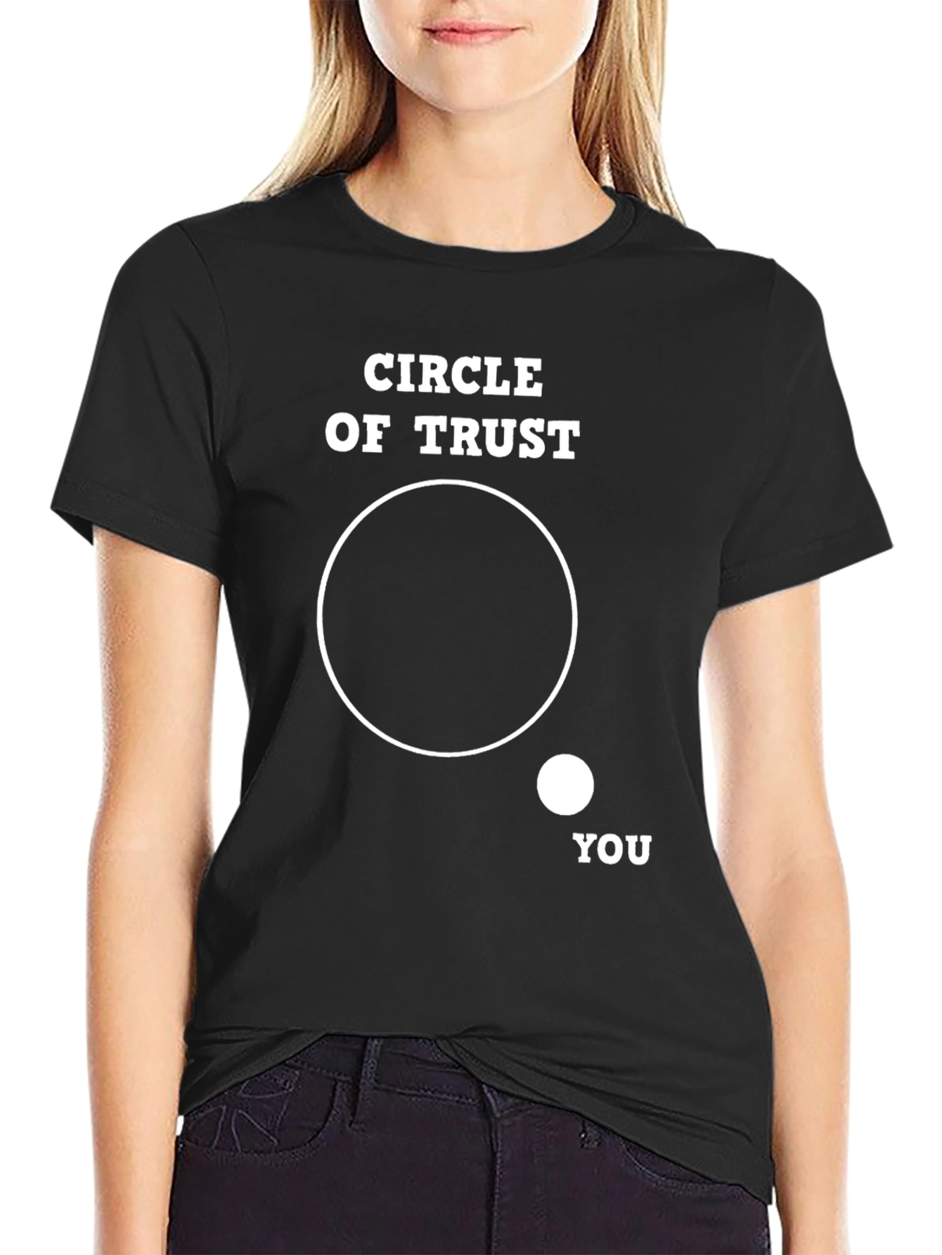 Black Circle of Trust Graphic T-Shirt - Funny Sarcastic Tee view 2