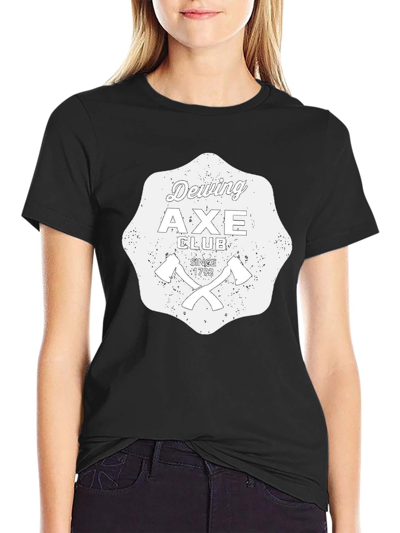 Black Dewing Axe Club Black Graphic T-Shirt view 2
