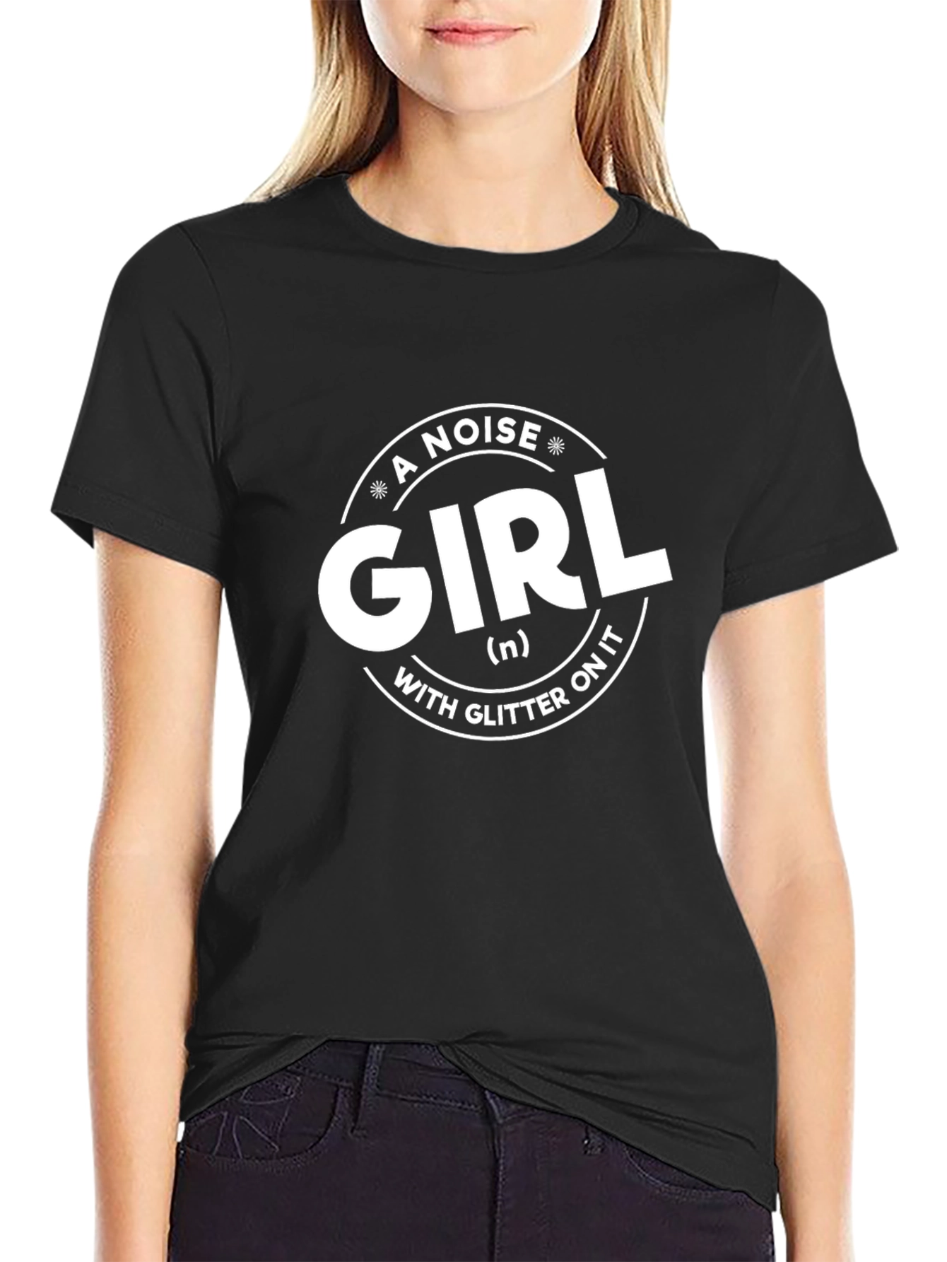 Black A Noise Girl T-Shirt - Glitter Fun view 2