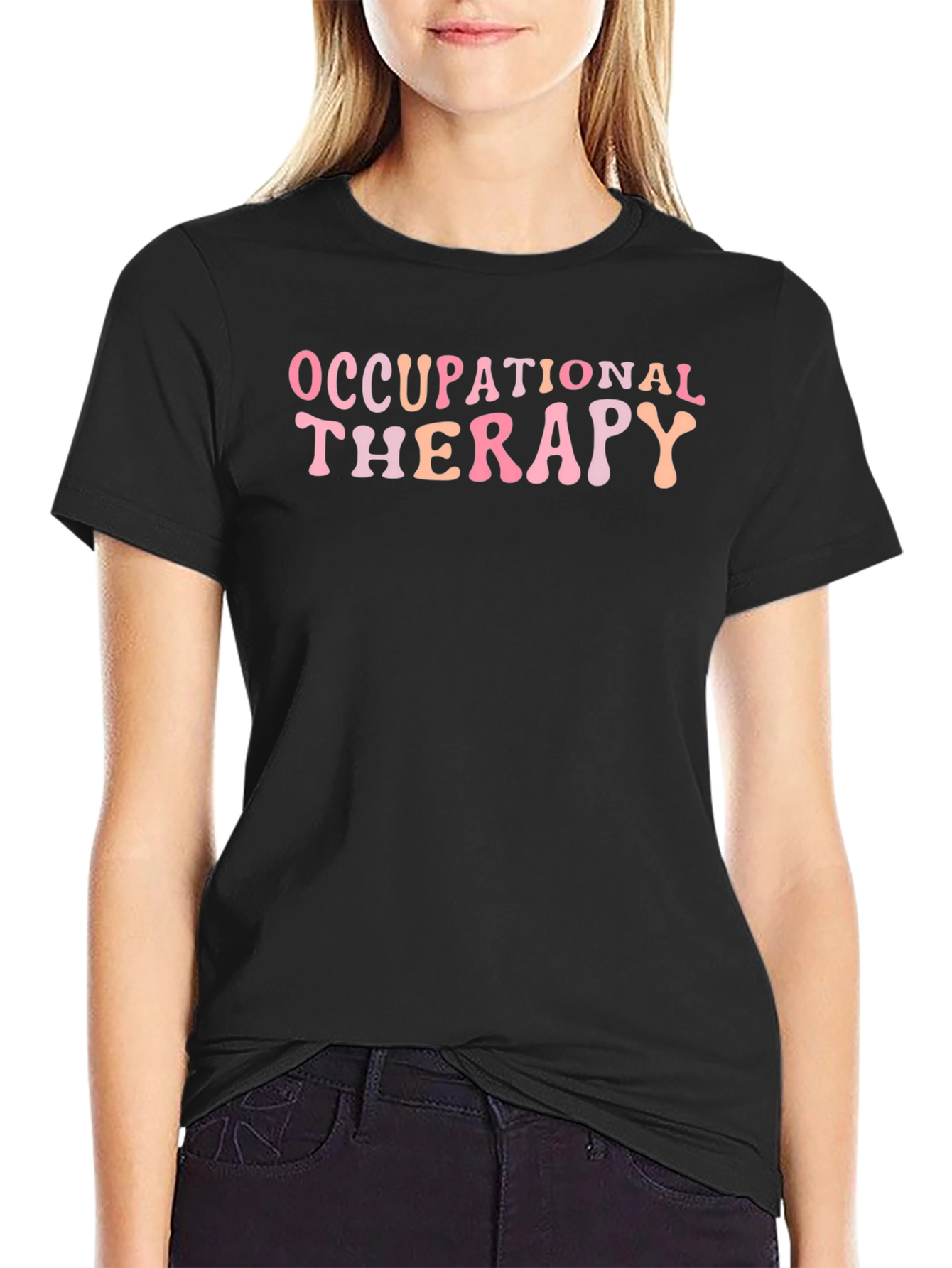 Black Occupational Therapy Groovy Tee view 2