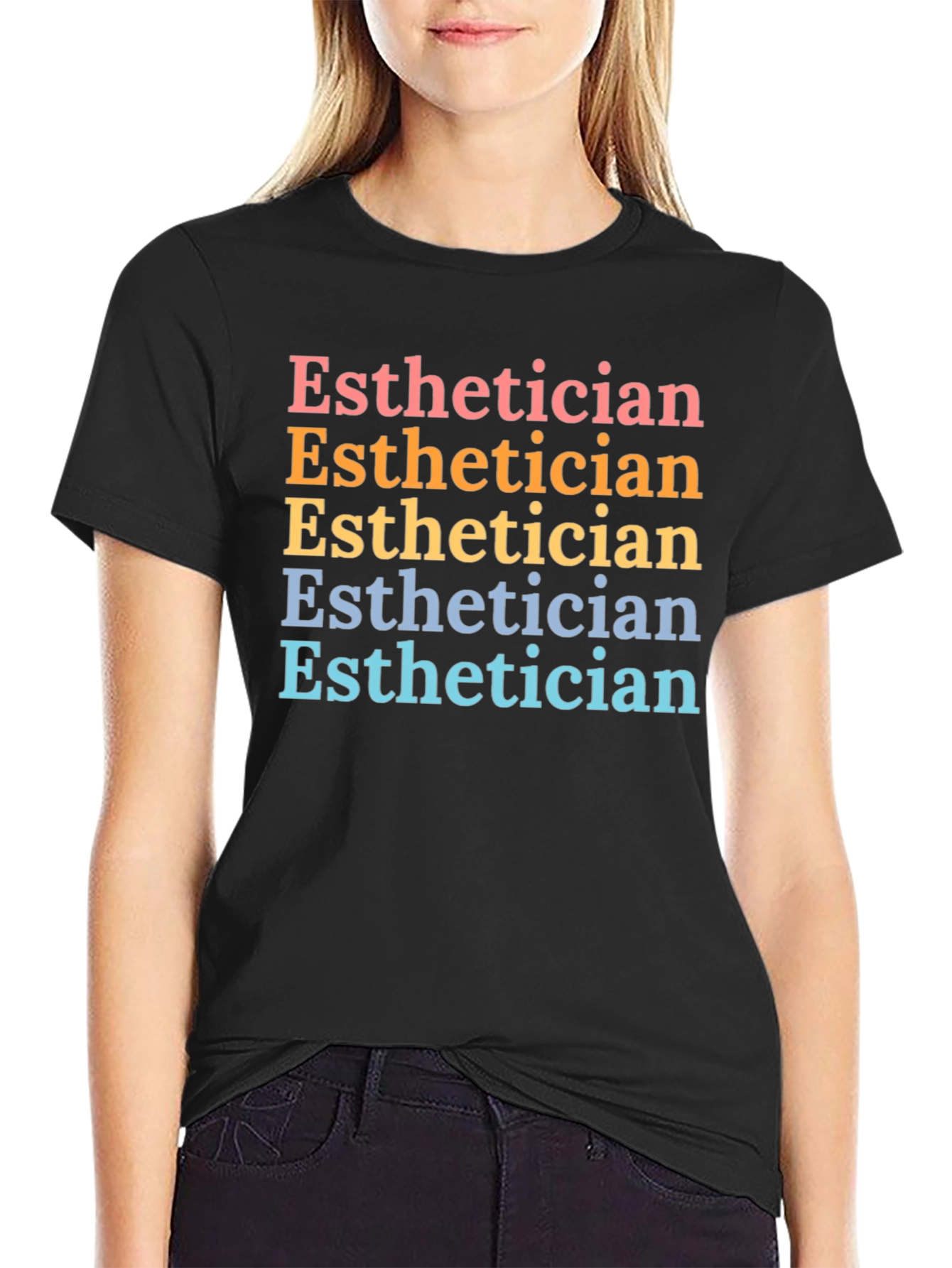 Black Esthetician Retro T-Shirt - Stylish & Comfortable view 2