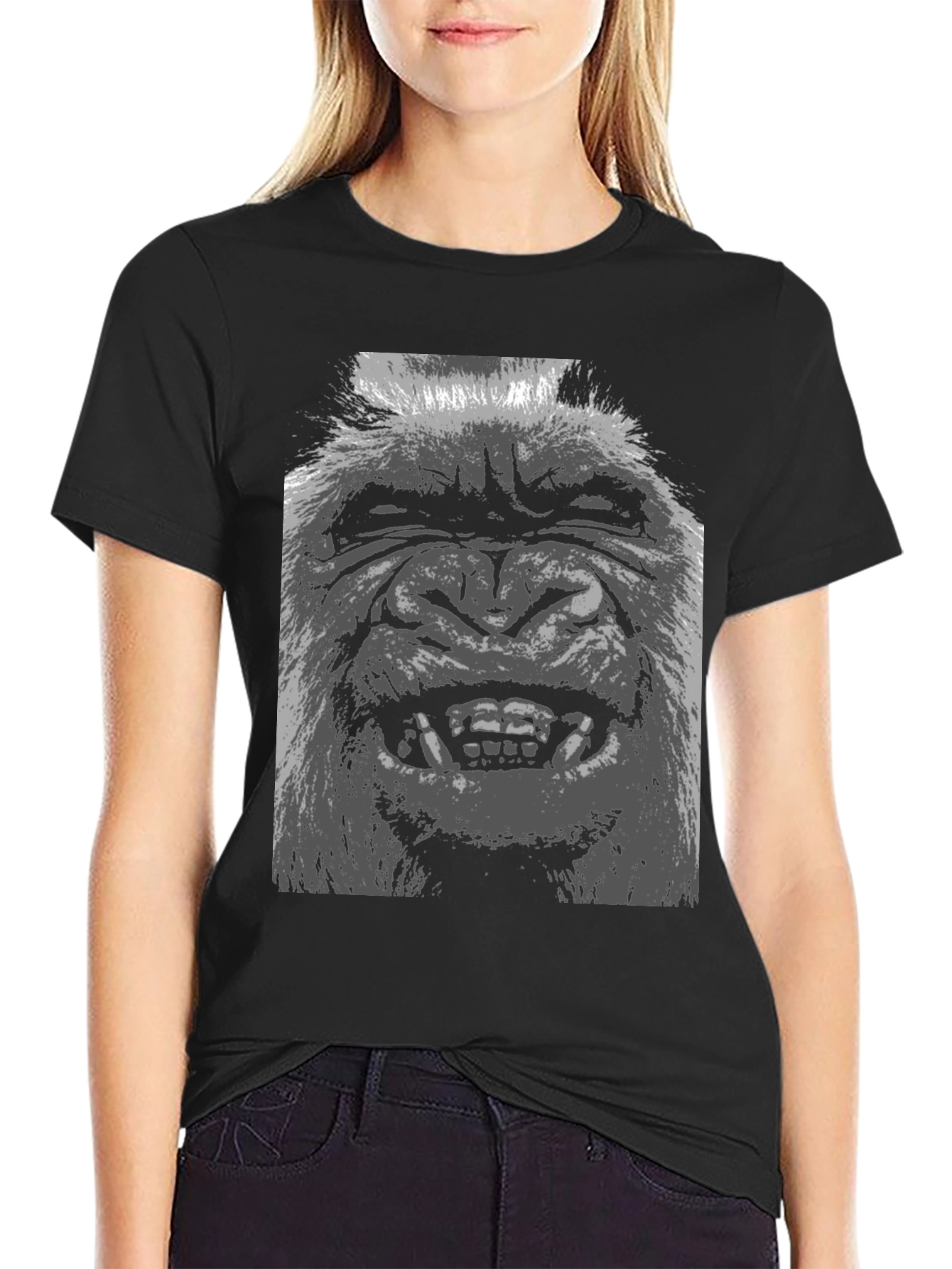 Black Bigfoot Graphic Tee - Black Cotton T-Shirt view 2