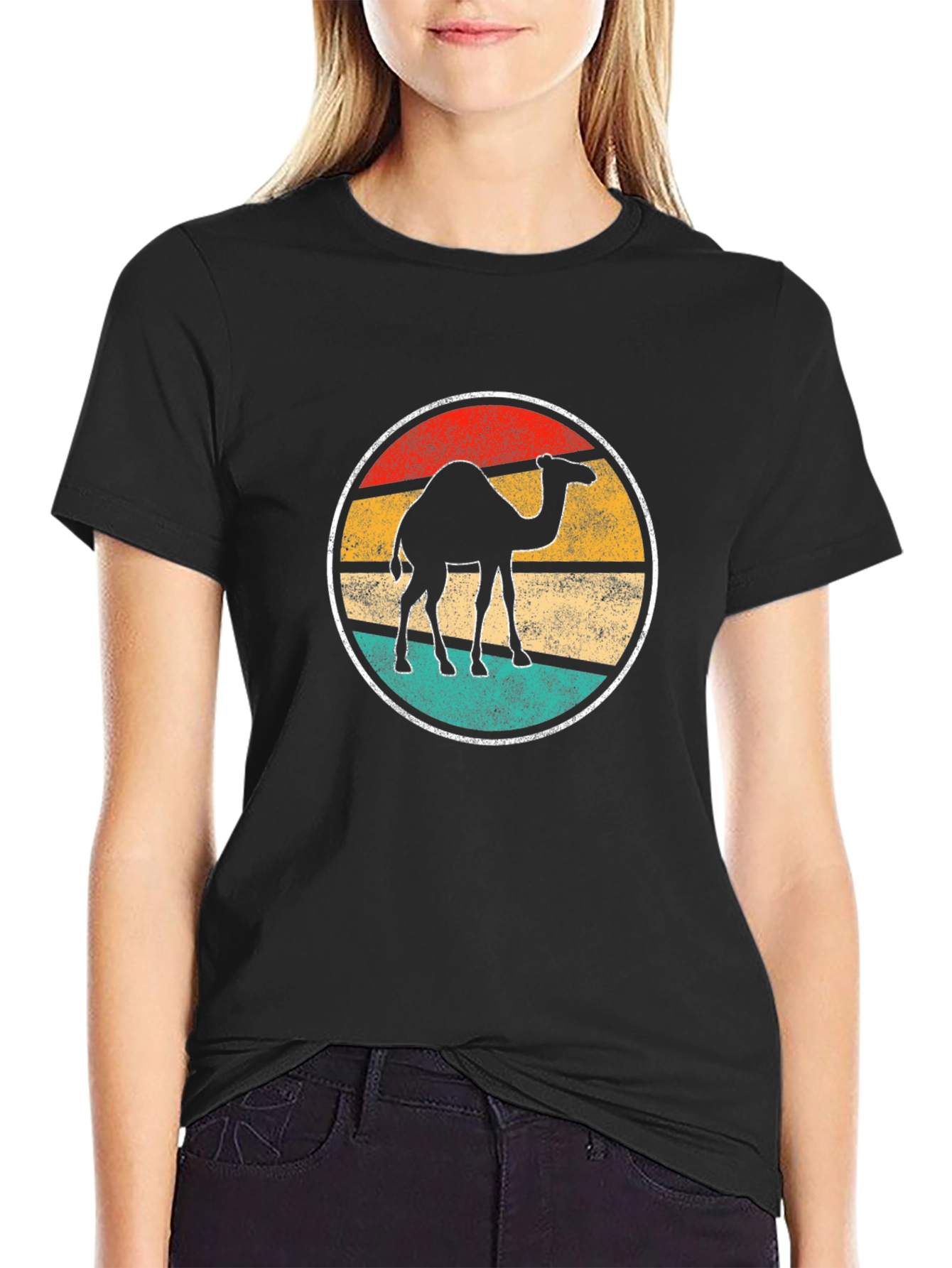 Black Retro Camel Graphic Tee - Black T-Shirt view 2
