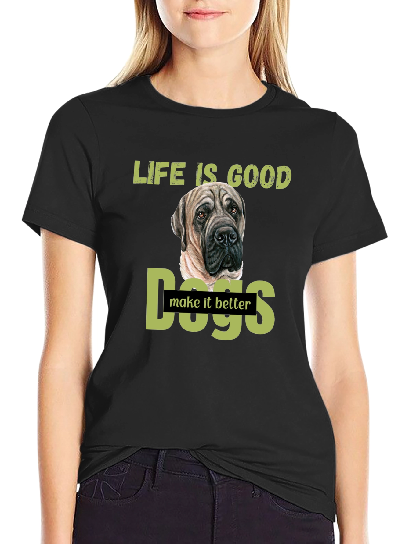 Black Life is Good Dogs Make it Better T-Shirt view 2