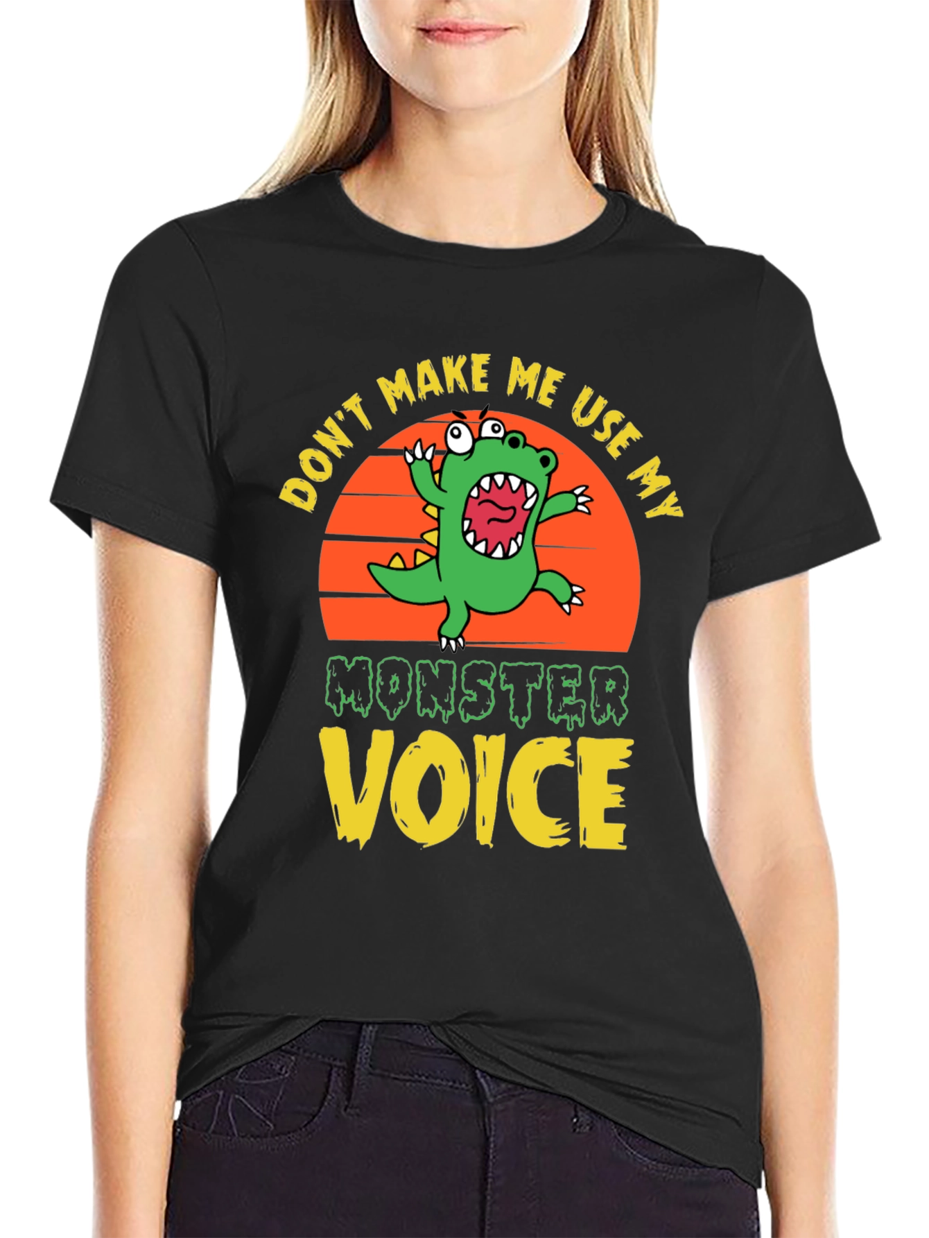 Black Don't Make Me Use My Monster Voice Graphic Tee view 2