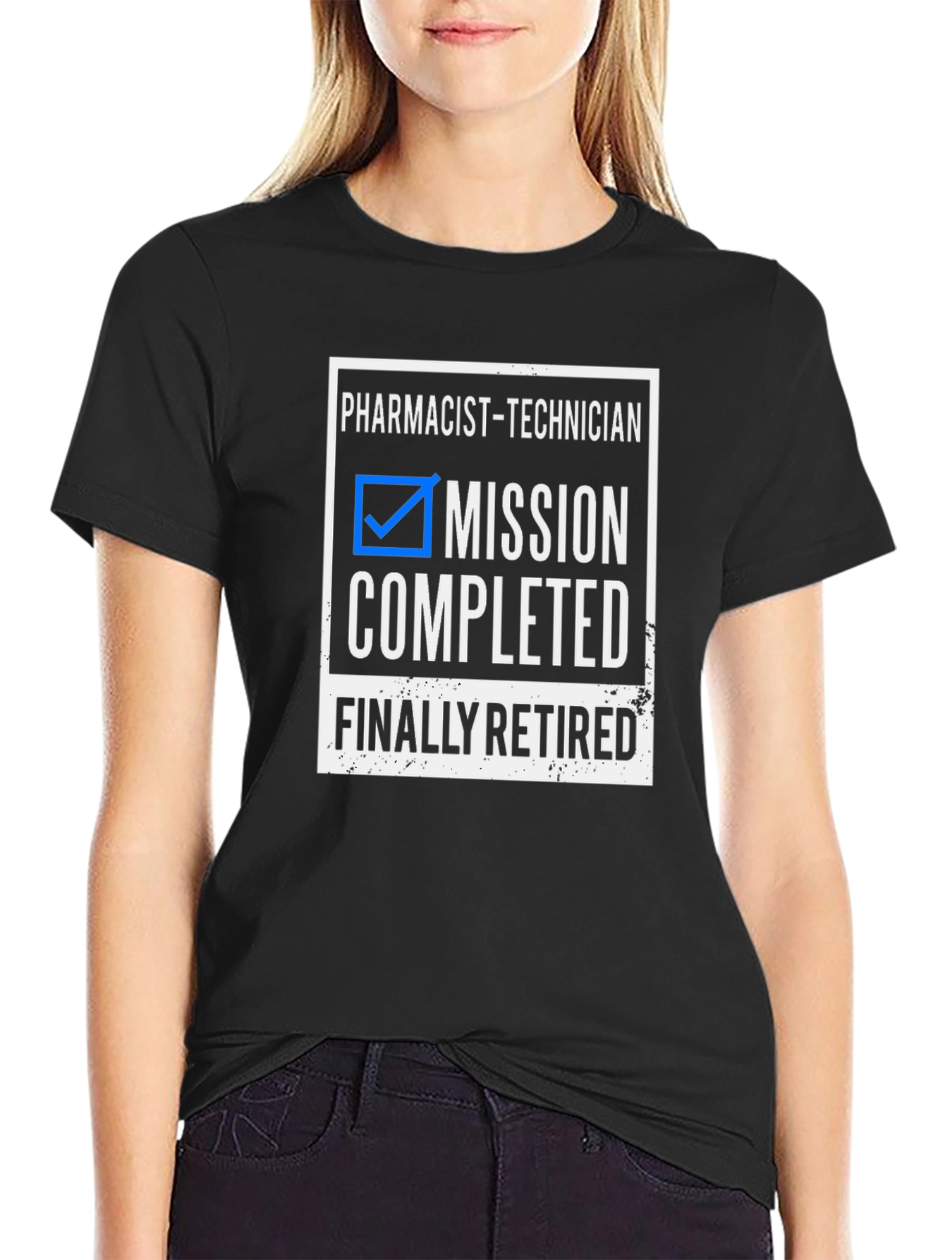 Black Pharmacist Technician Mission Completed Retired T-Shirt view 2