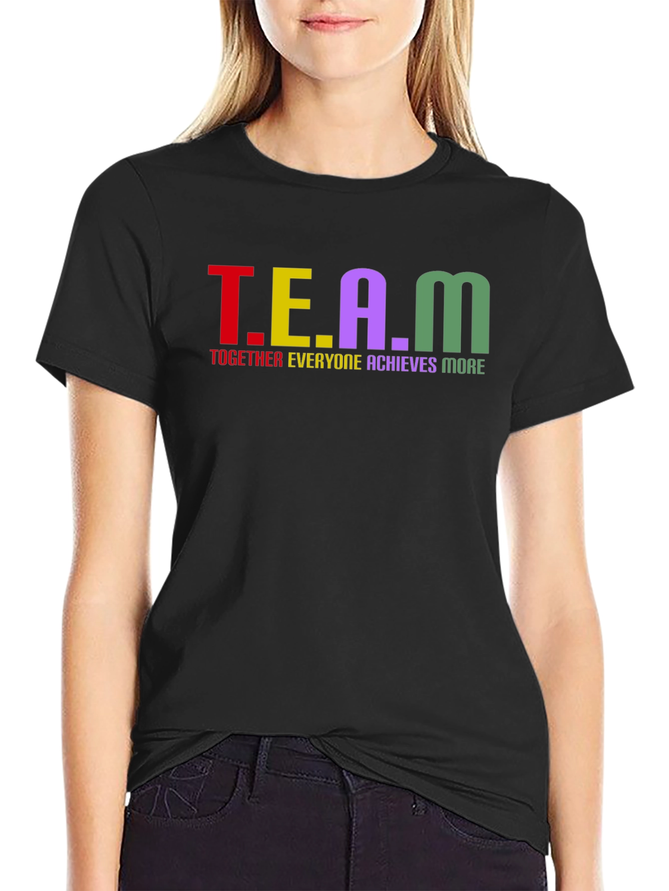 Black TEAM - Together Everyone Achieves More - T-Shirt view 2