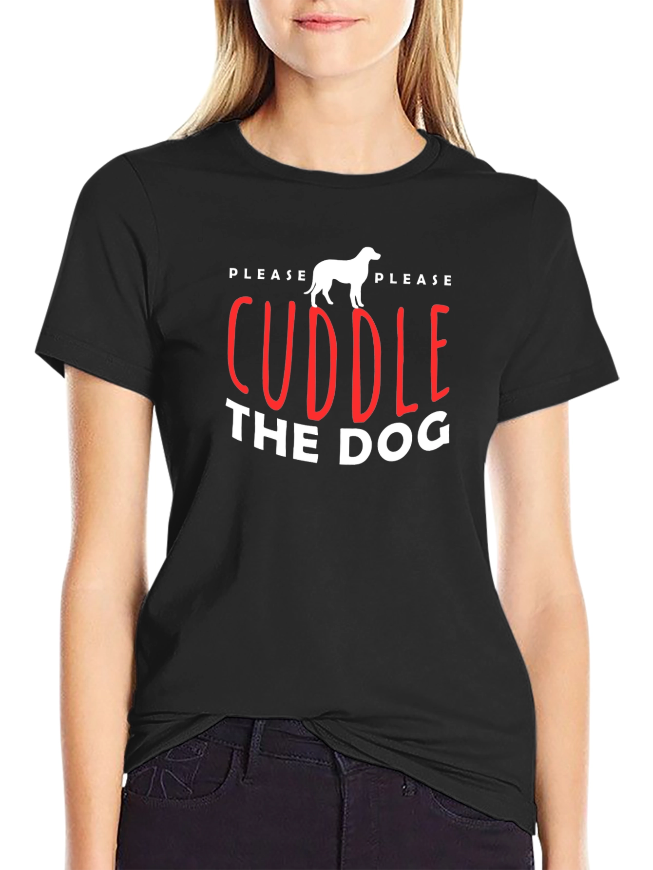 Black Cuddle The Dog Graphic Tee Shirt view 2