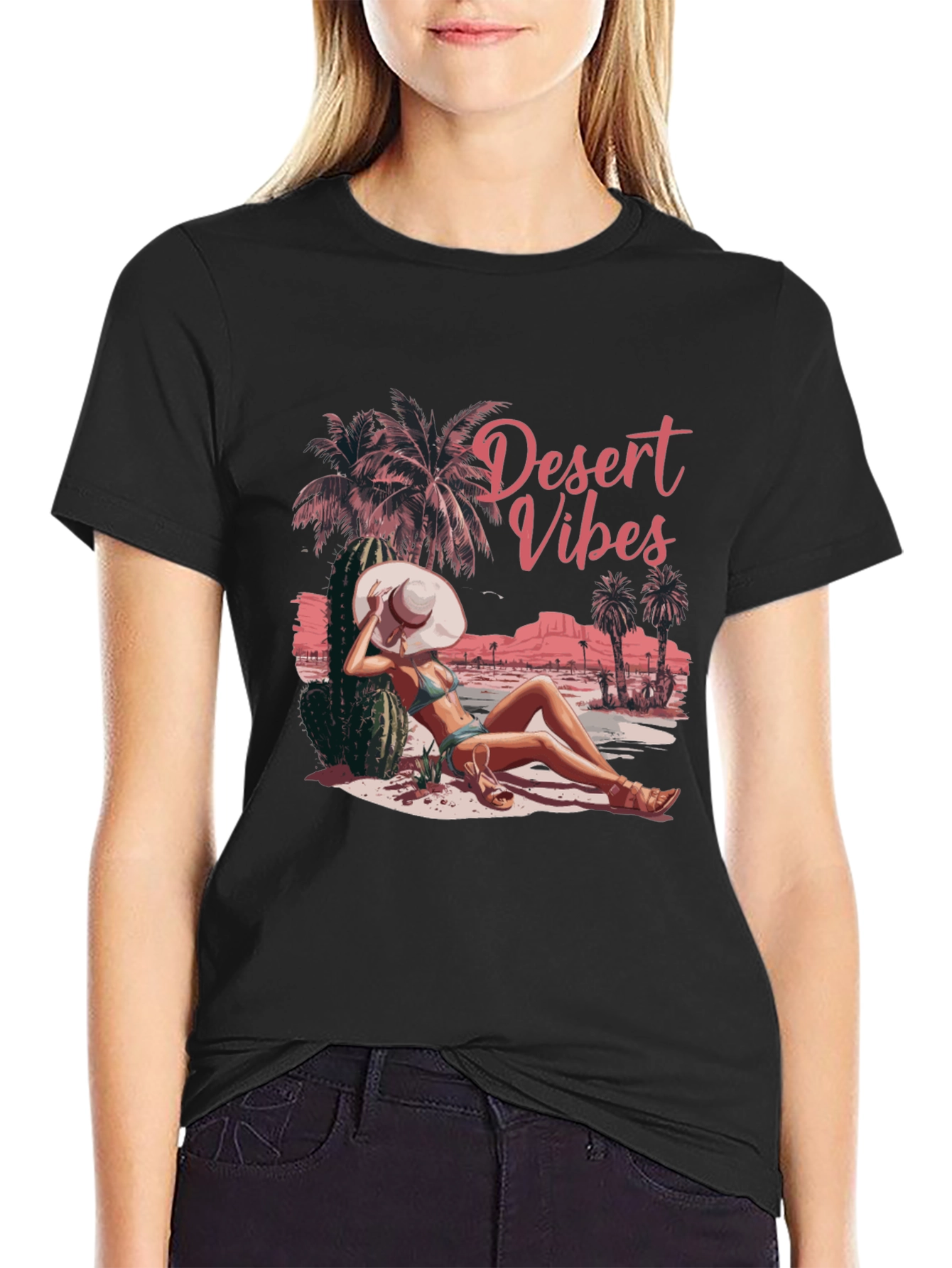 Black Desert Vibes Graphic T-Shirt, Relaxed Fit view 2