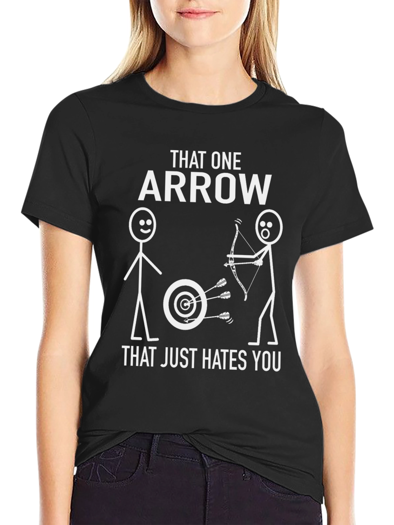 Black That One Arrow Hates You Archery T-Shirt view 2