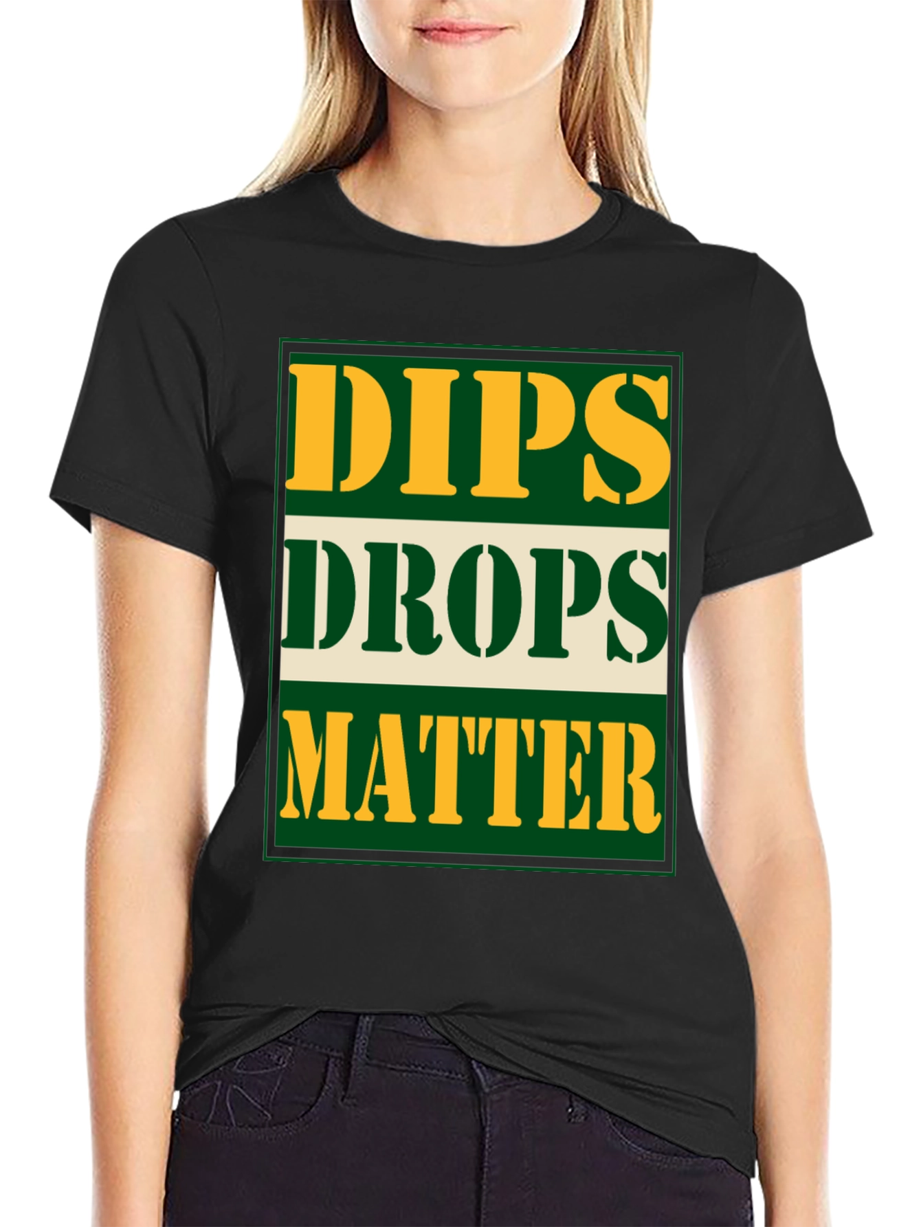 Black Dips Drops Matter Graphic Tee - Novelty Gym T-Shirt view 2