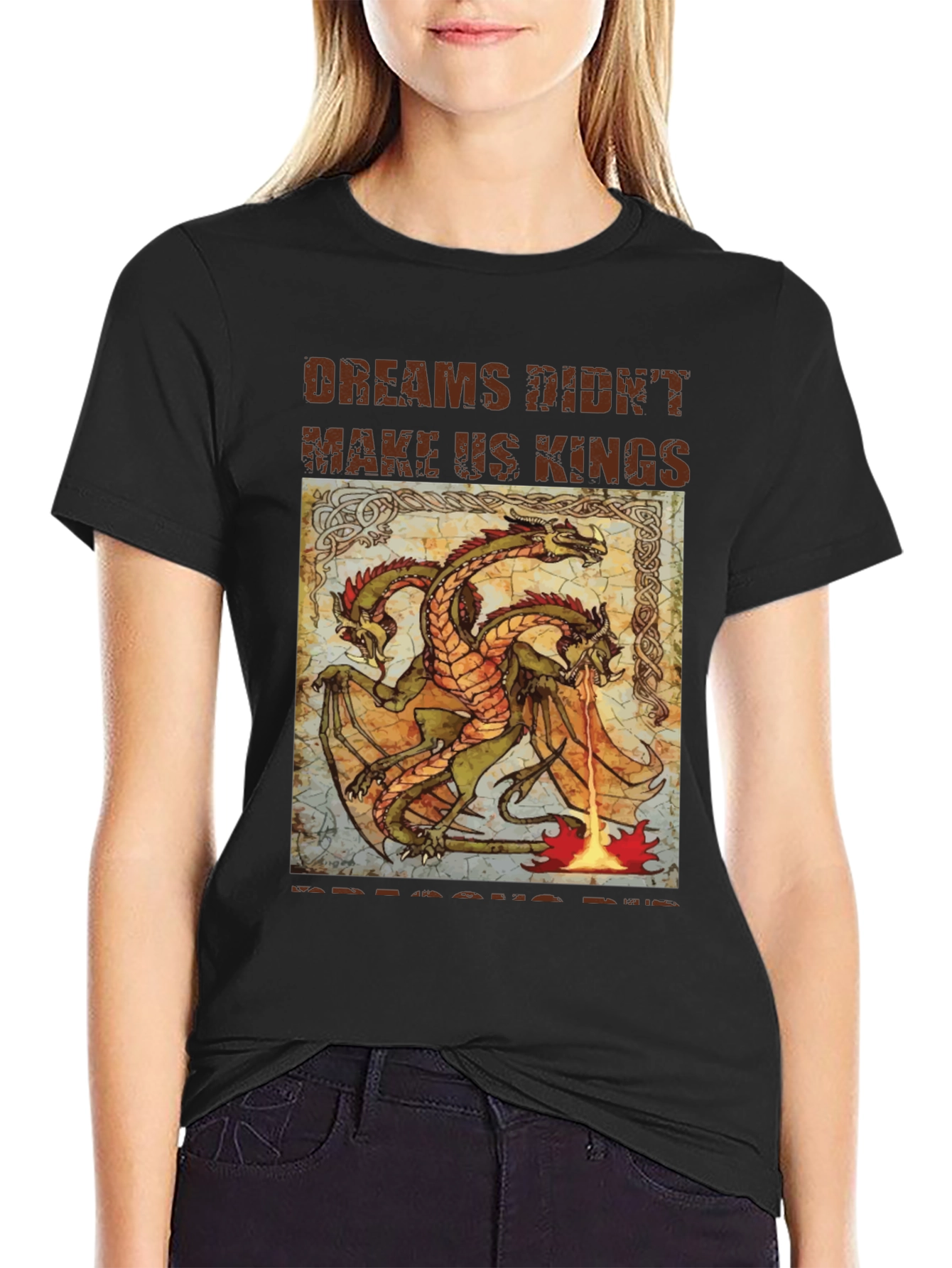 Black Dreams Didn't Make Us Kings Dragon Graphic Tee view 2