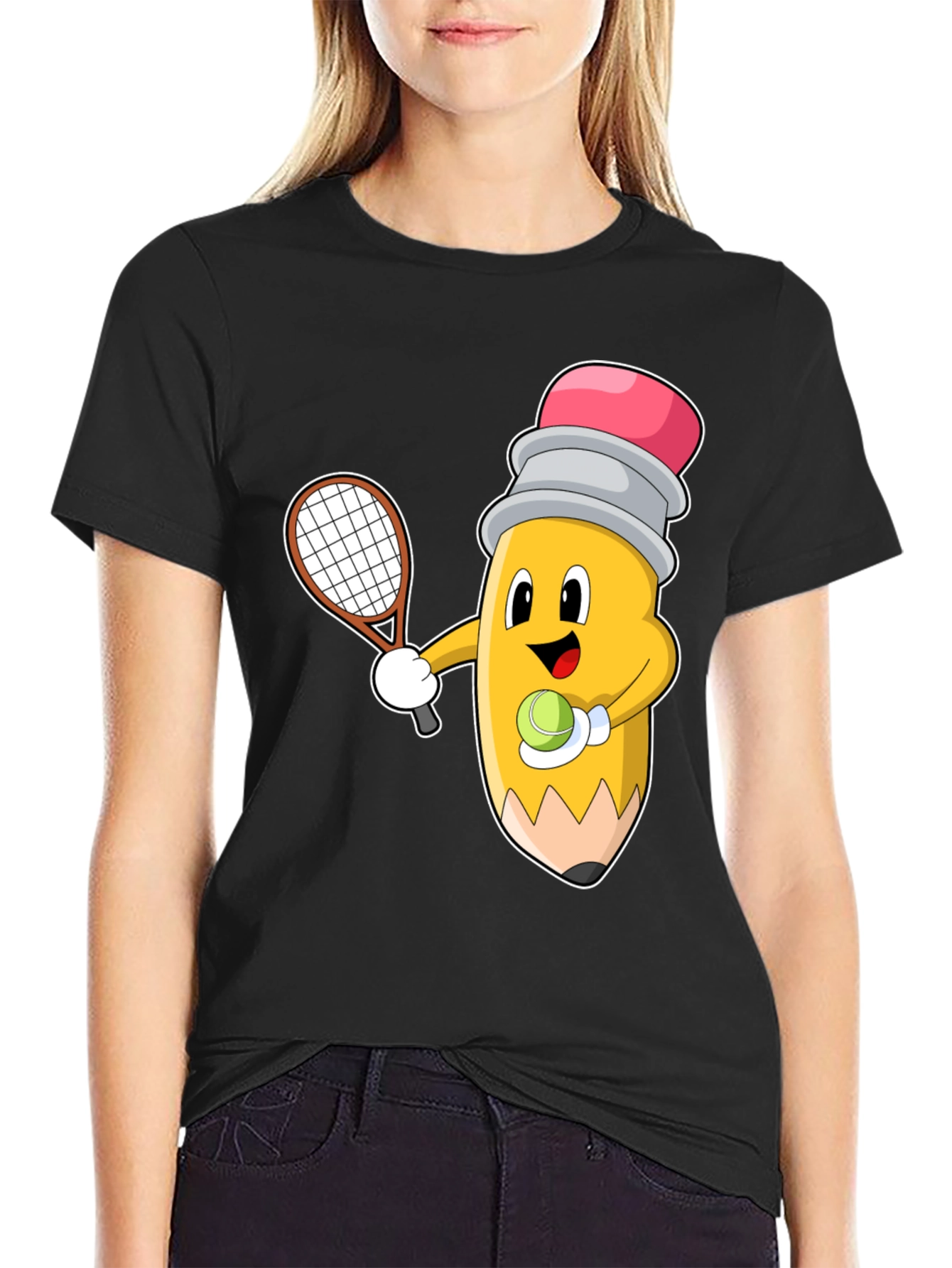 Tennis Pencil Graphic Tee - Funny Sport Shirt - 2