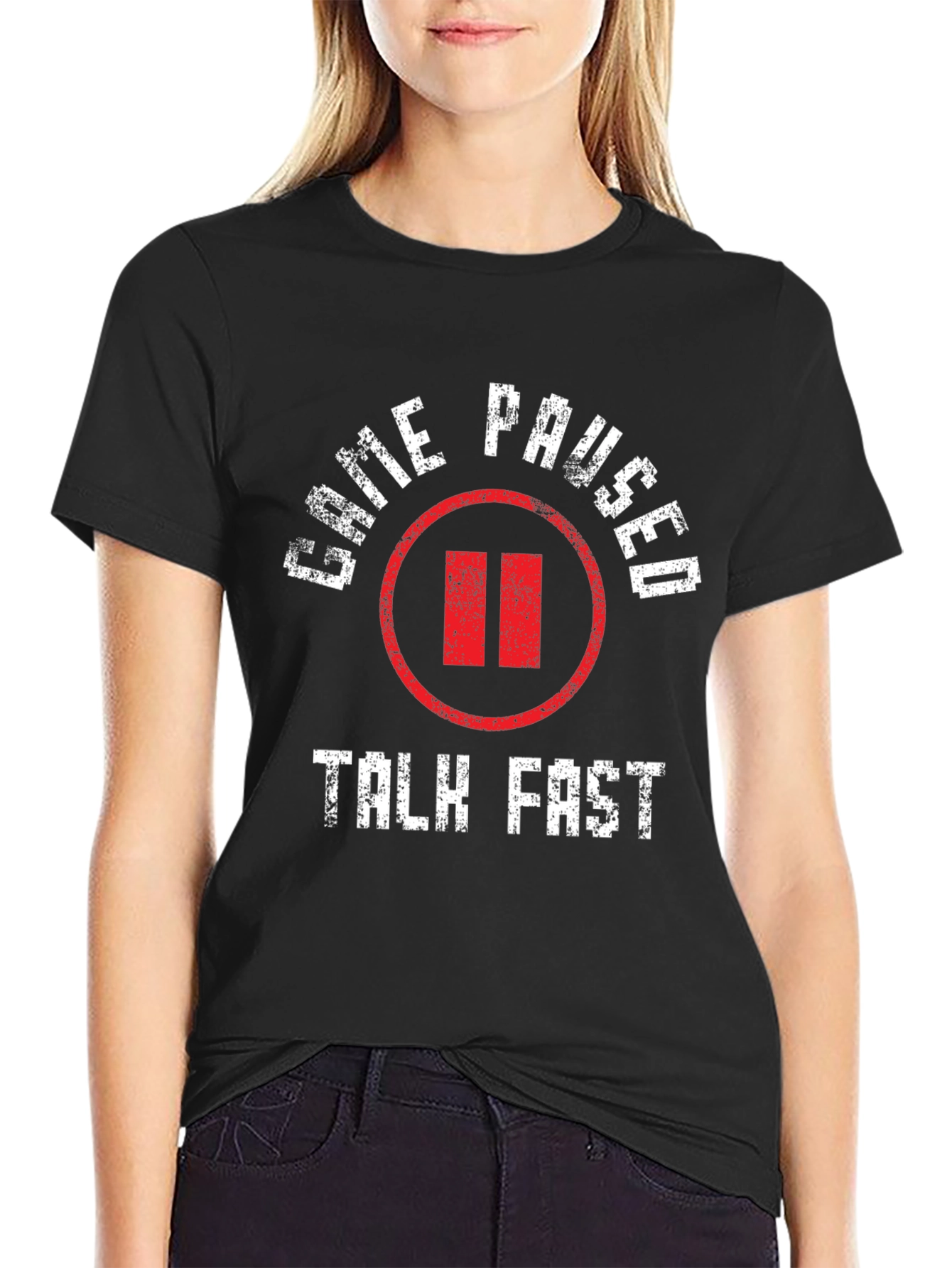 Game Paused Talk Fast Black T-Shirt - 2
