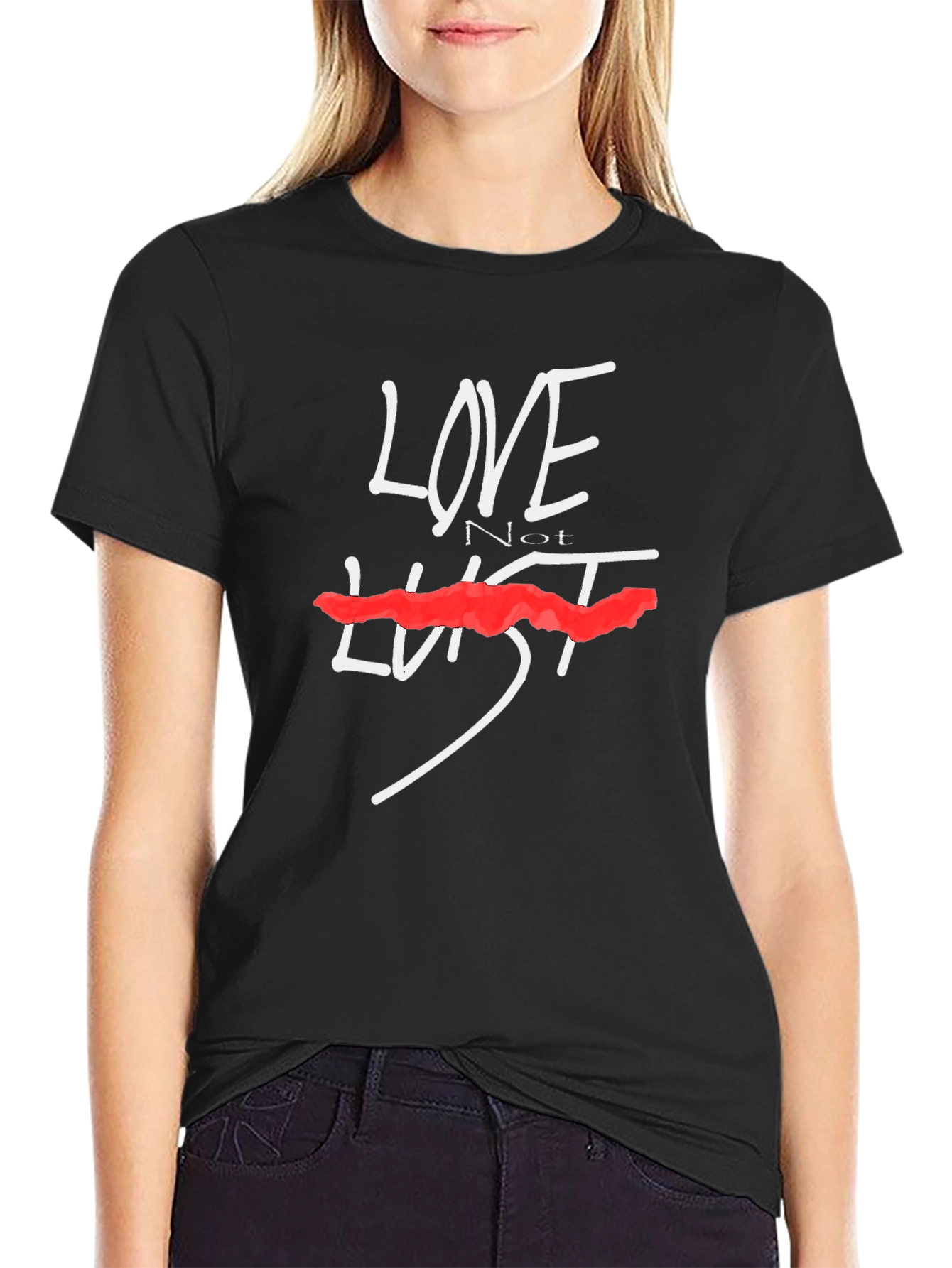 Black Love Not Lust Graphic T-Shirt view 2