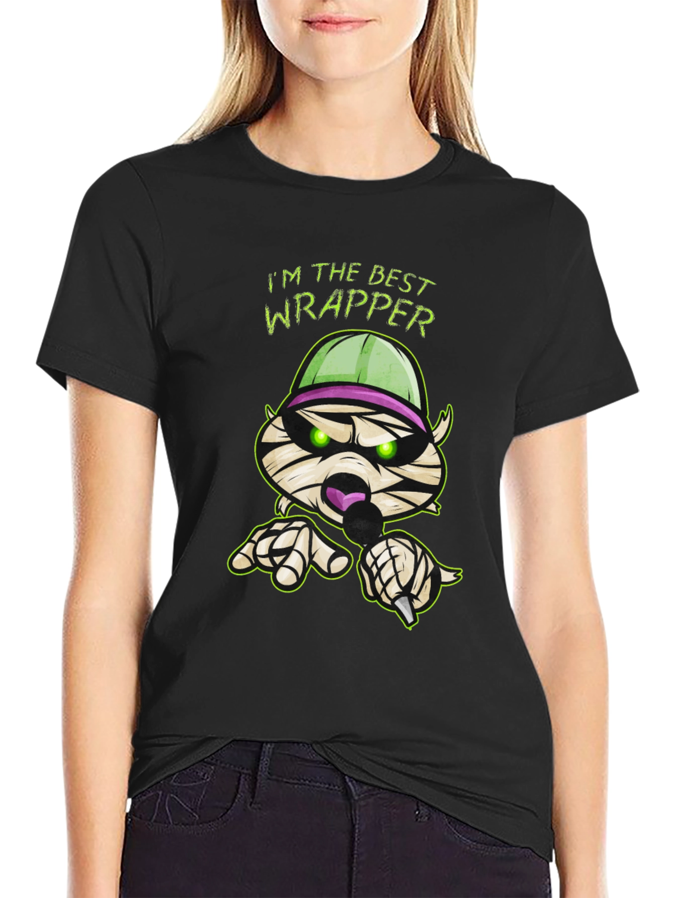 Black Best Wrapper Graphic T-Shirt - Funny Halloween Tee view 2