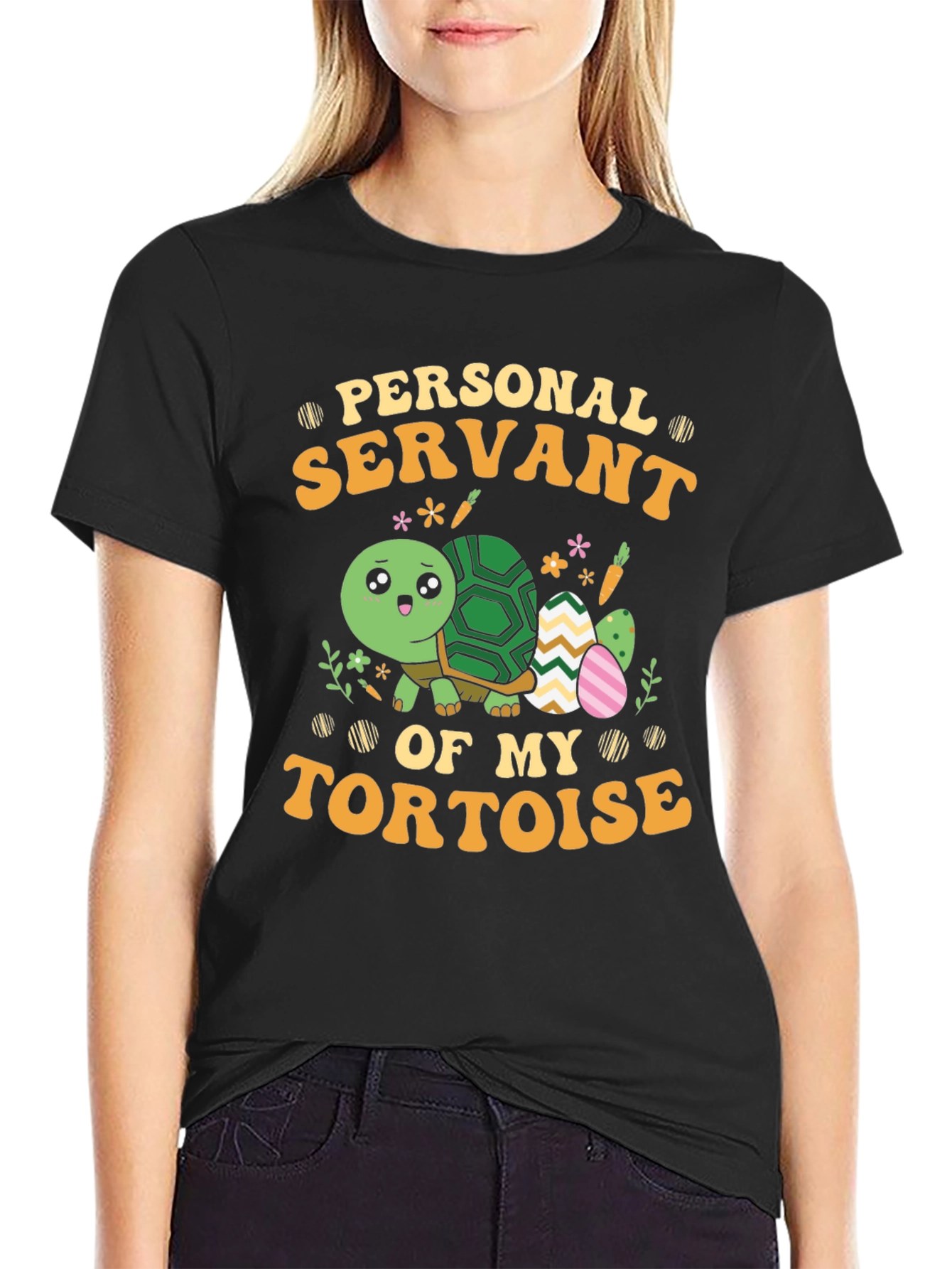 Black Personal Servant of My Tortoise Tee view 2