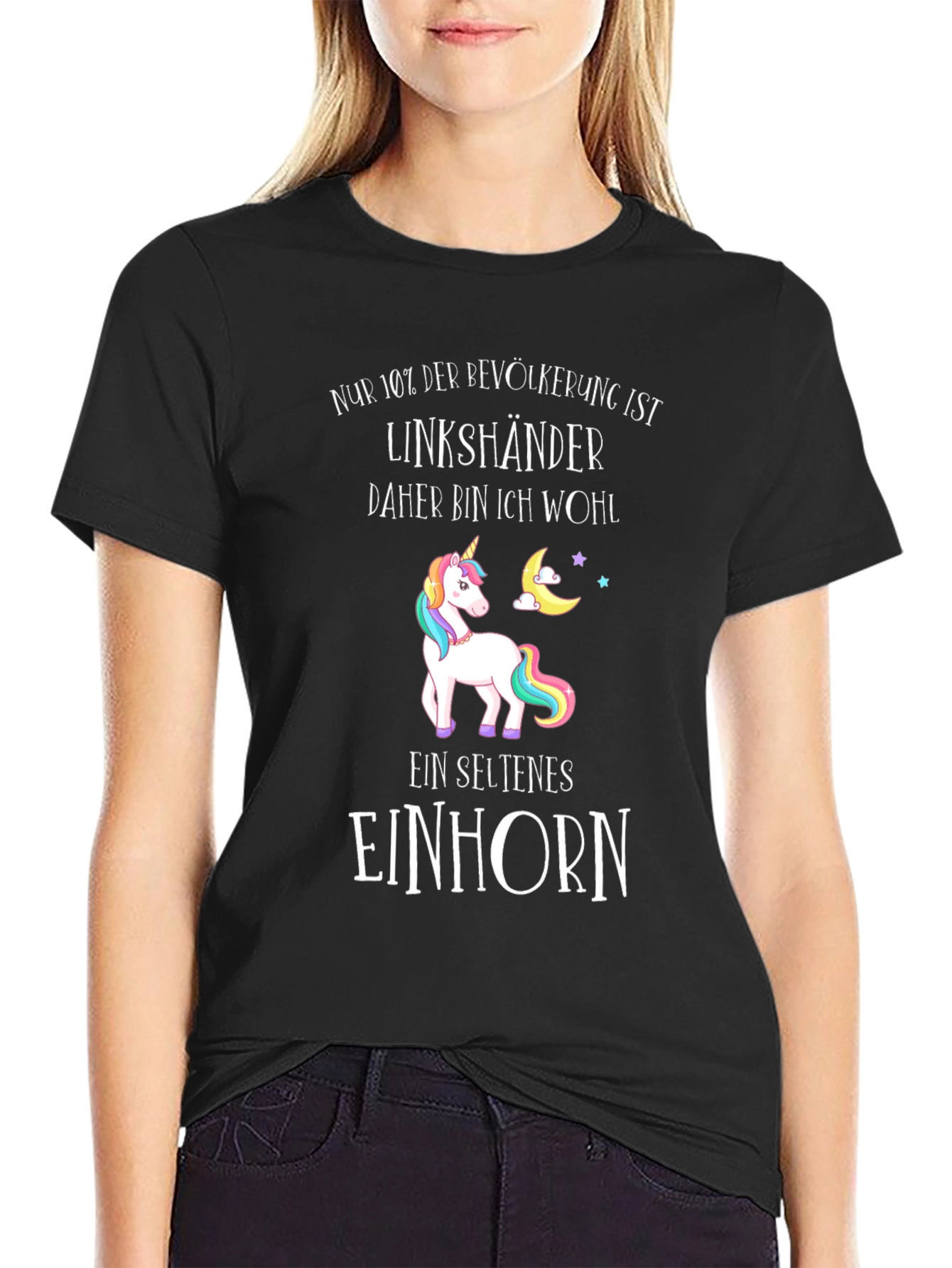 Black Left-Handed Unicorn T-Shirt view 2