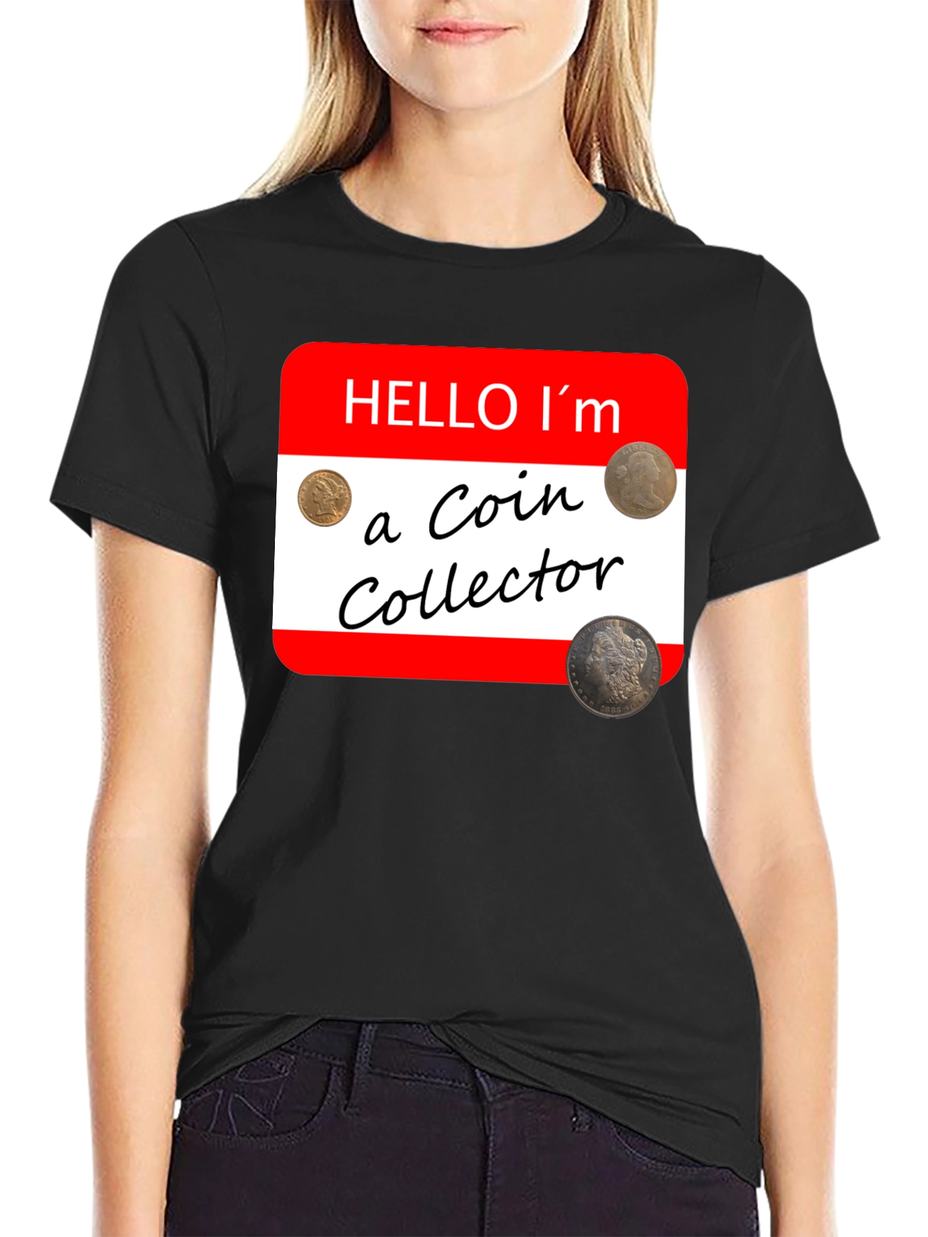 Black Coin Collector Novelty T-Shirt - Hobbyist Tee view 2