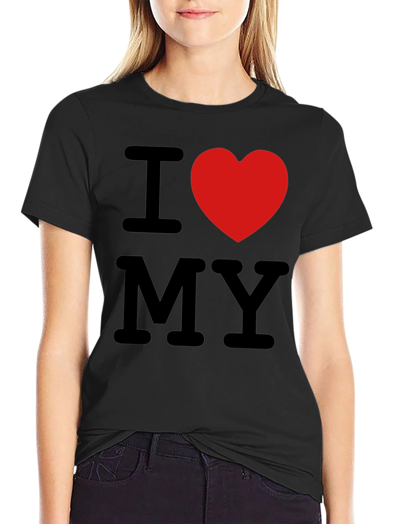 Black I Heart My T-Shirt - Stylish Black Tee view 2
