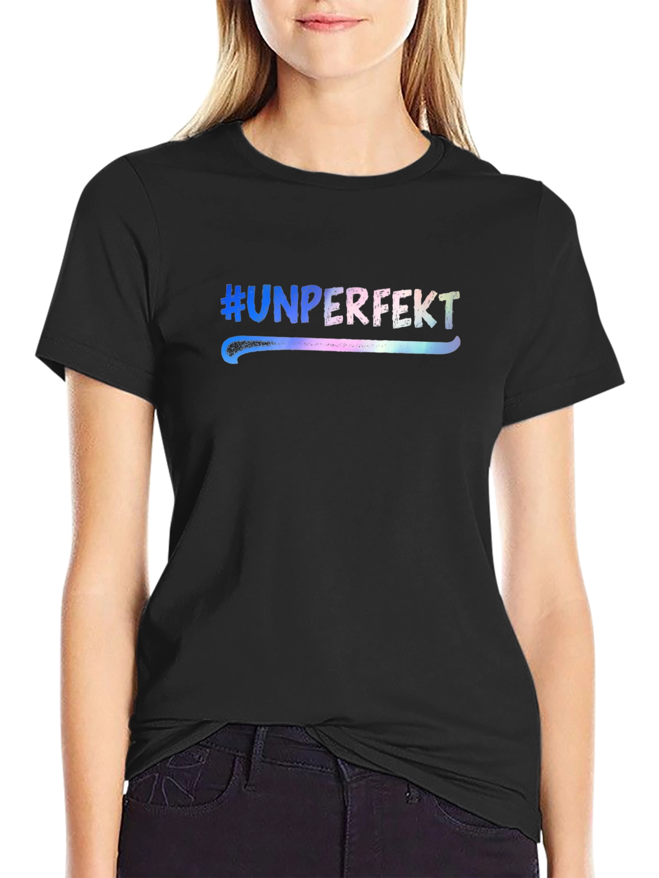 Black Unperfekt Graphic Tee - Embrace Imperfection view 2