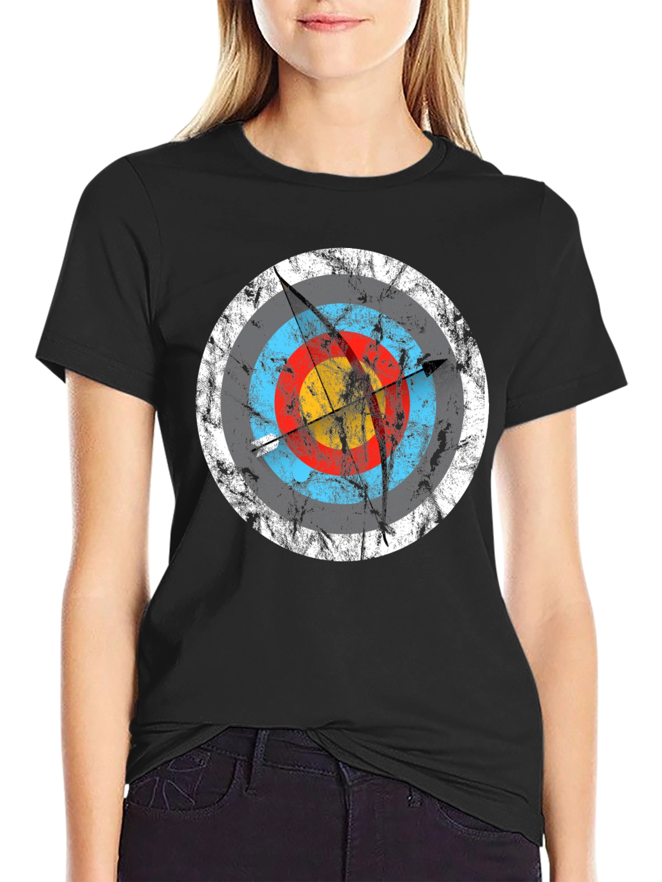 Black Archery Target Graphic T-Shirt - Black view 2