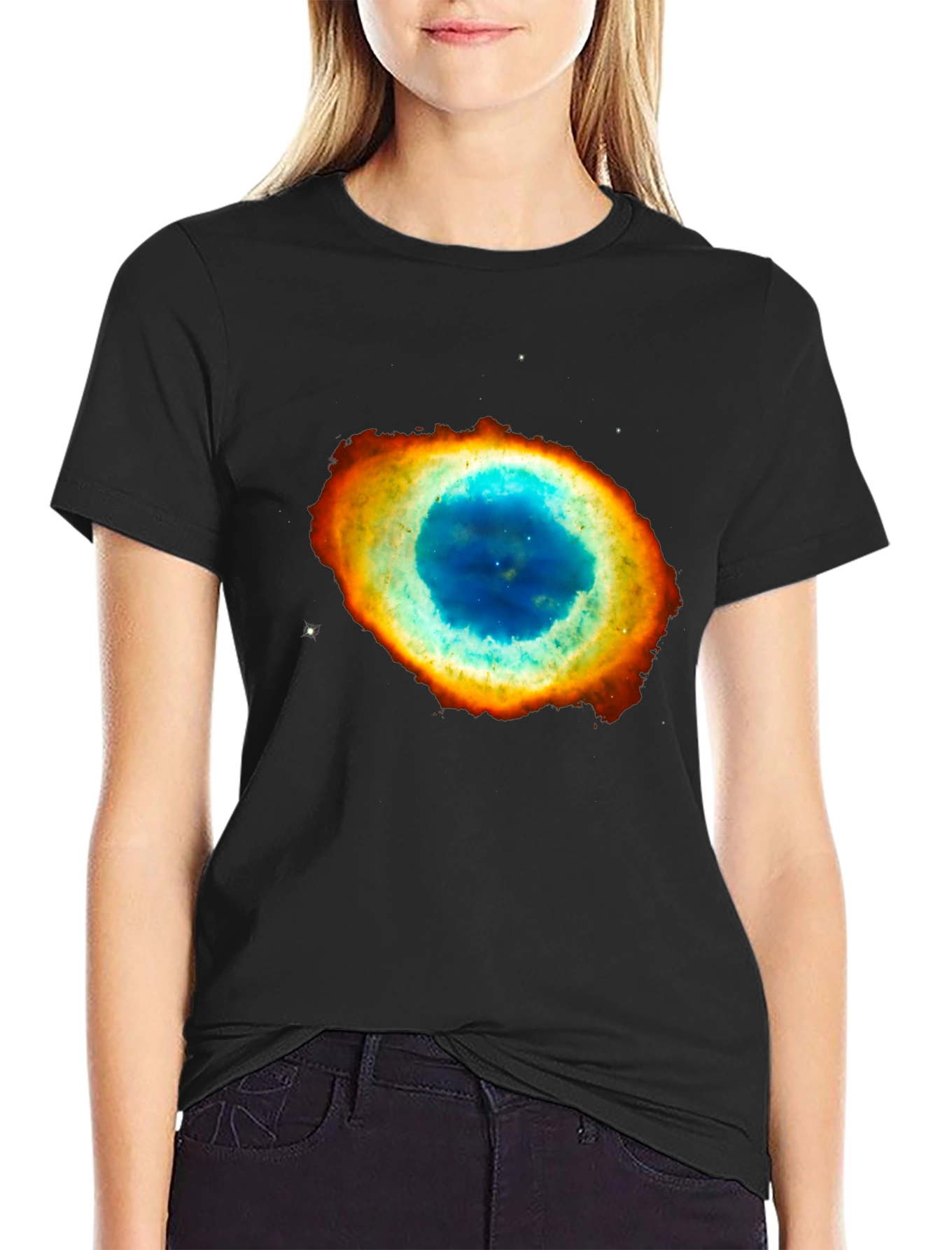 Black Nebula Print Black T-Shirt view 2