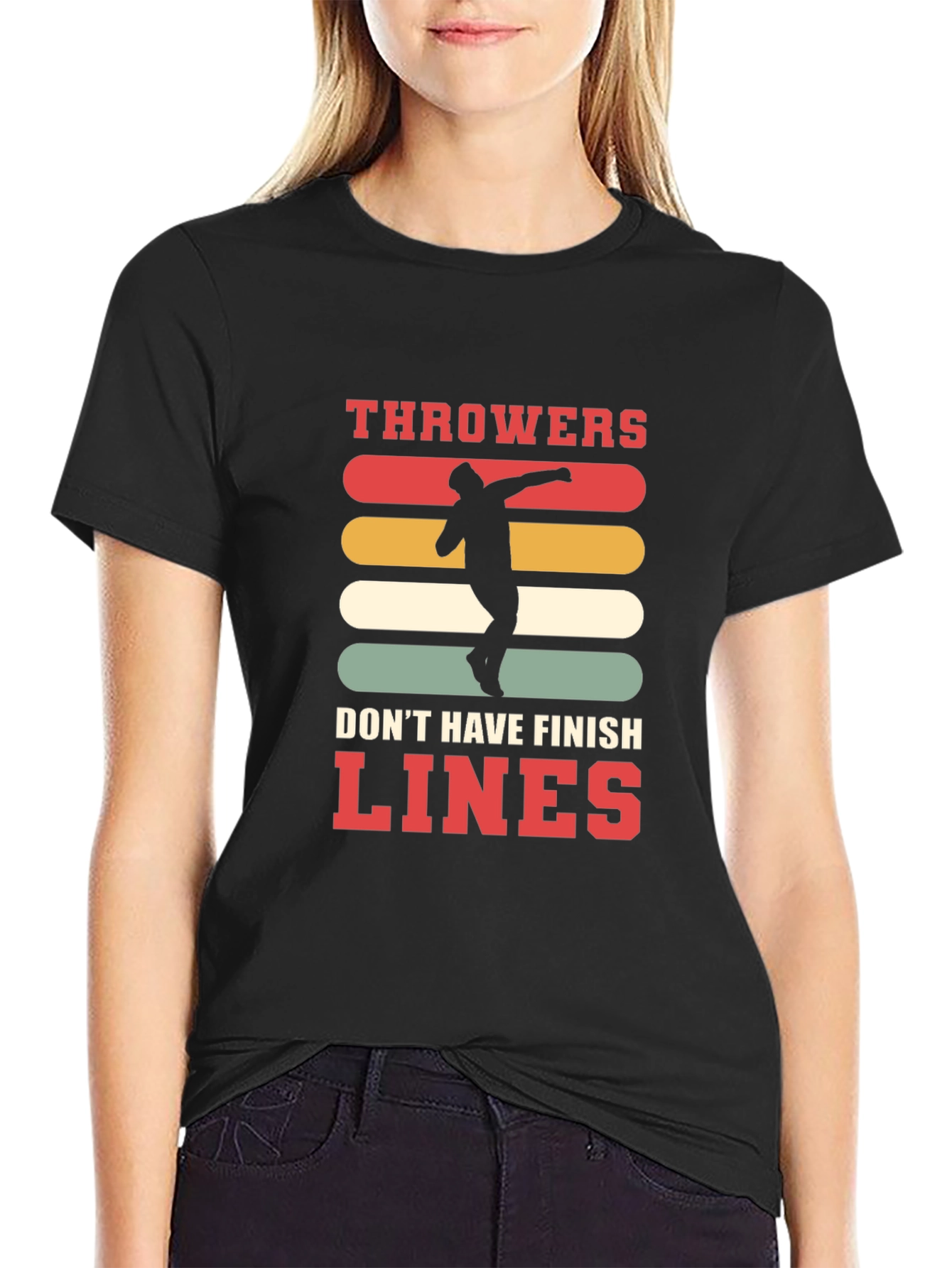 Black Throwers Don't Have Finish Lines Graphic Tee view 2