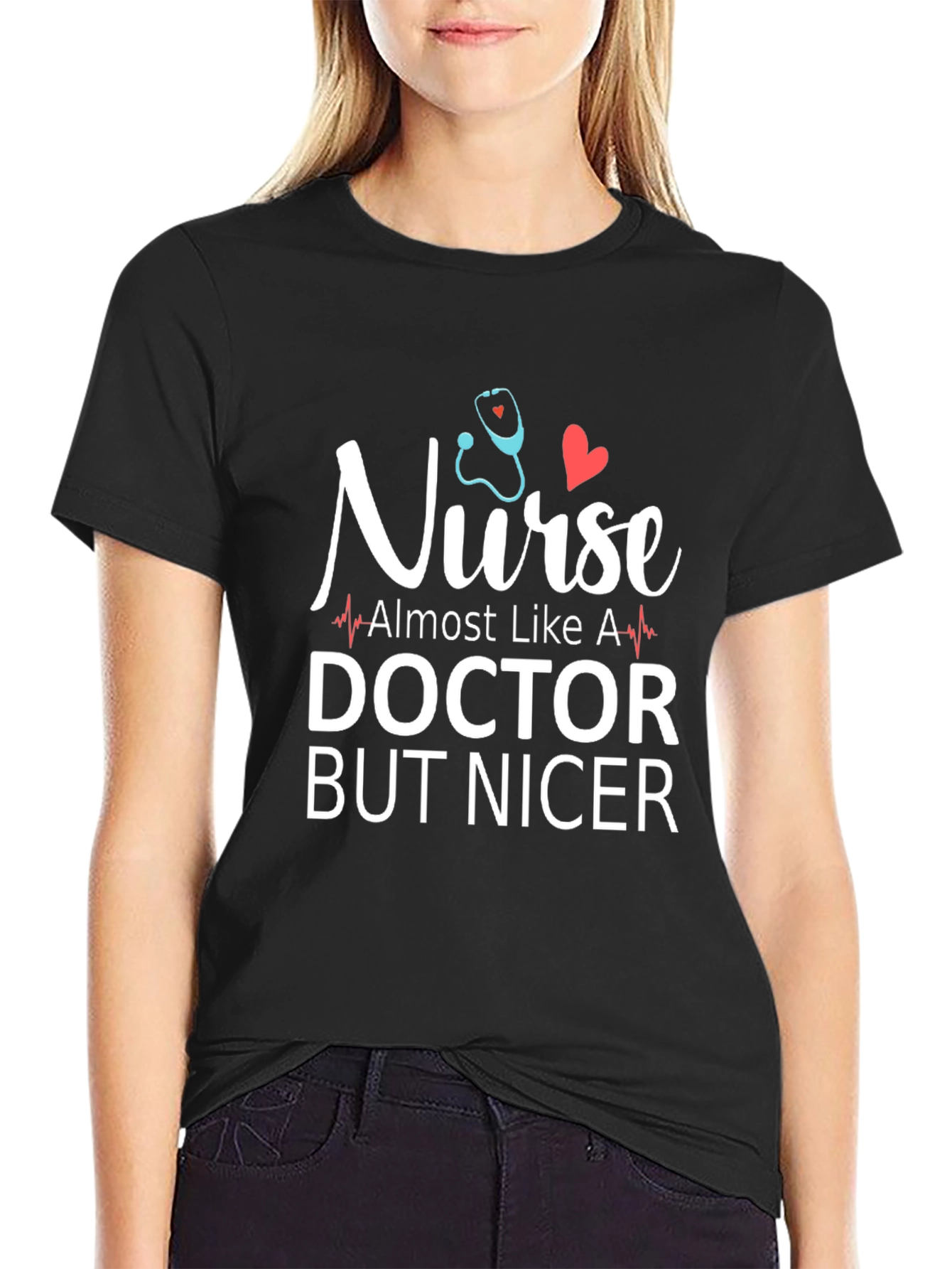 Black Nurse Doctor But Nicer Graphic Tee view 2