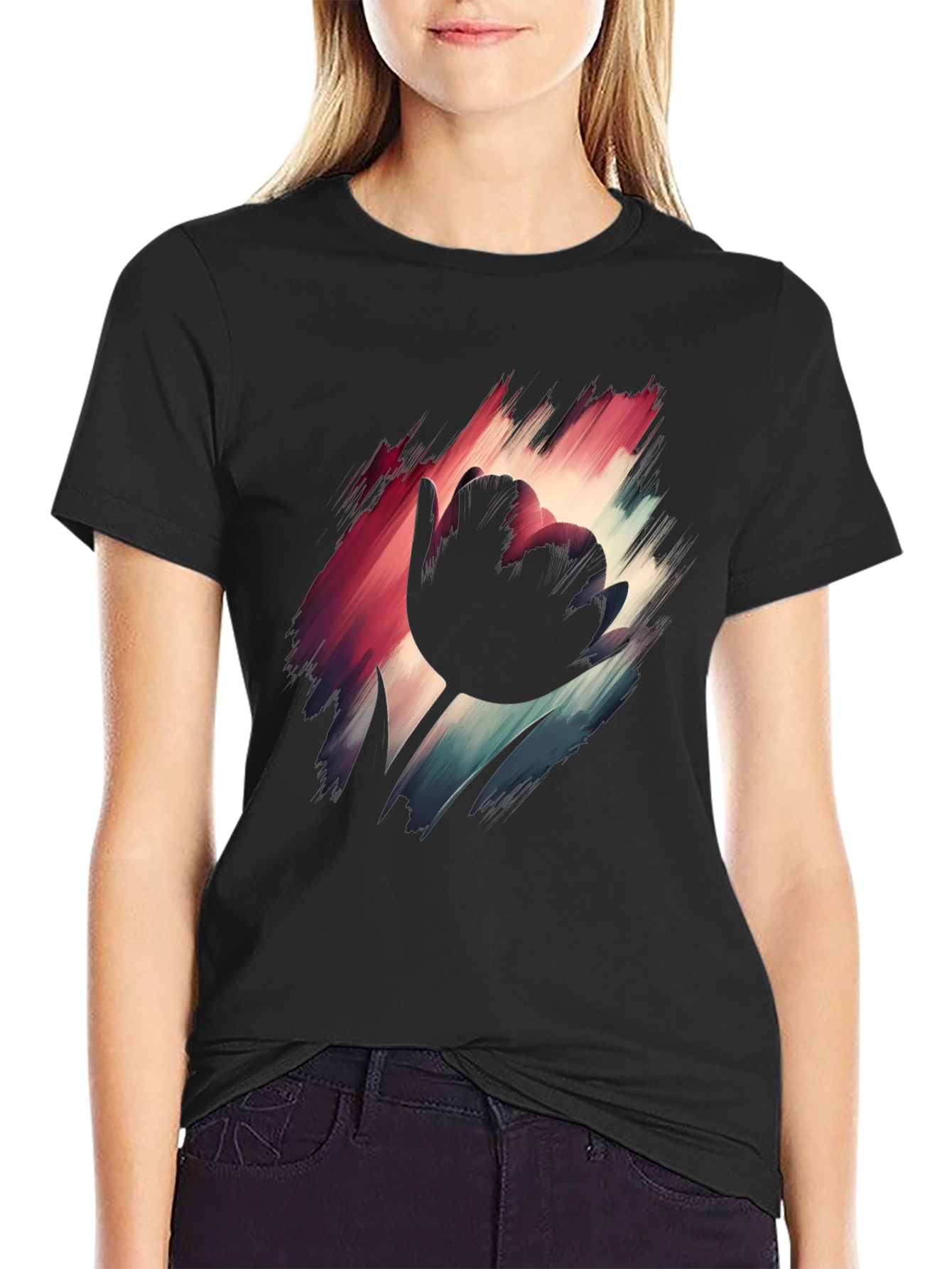 Tulip Silhouette Graphic Tee - Modern Art T-Shirt - 2
