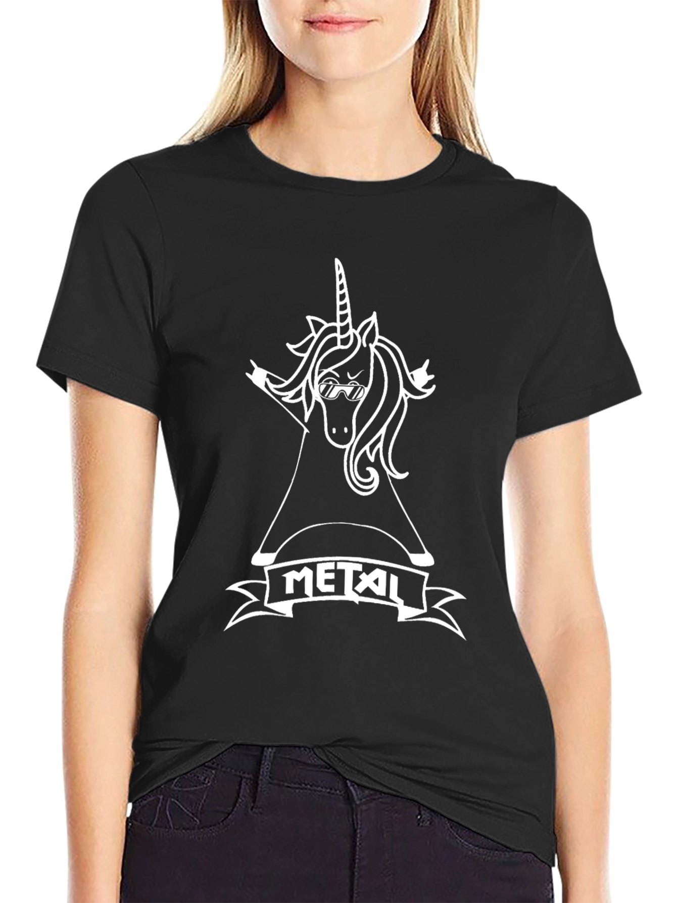 Black Metal Unicorn T-Shirt - Rock On! view 2