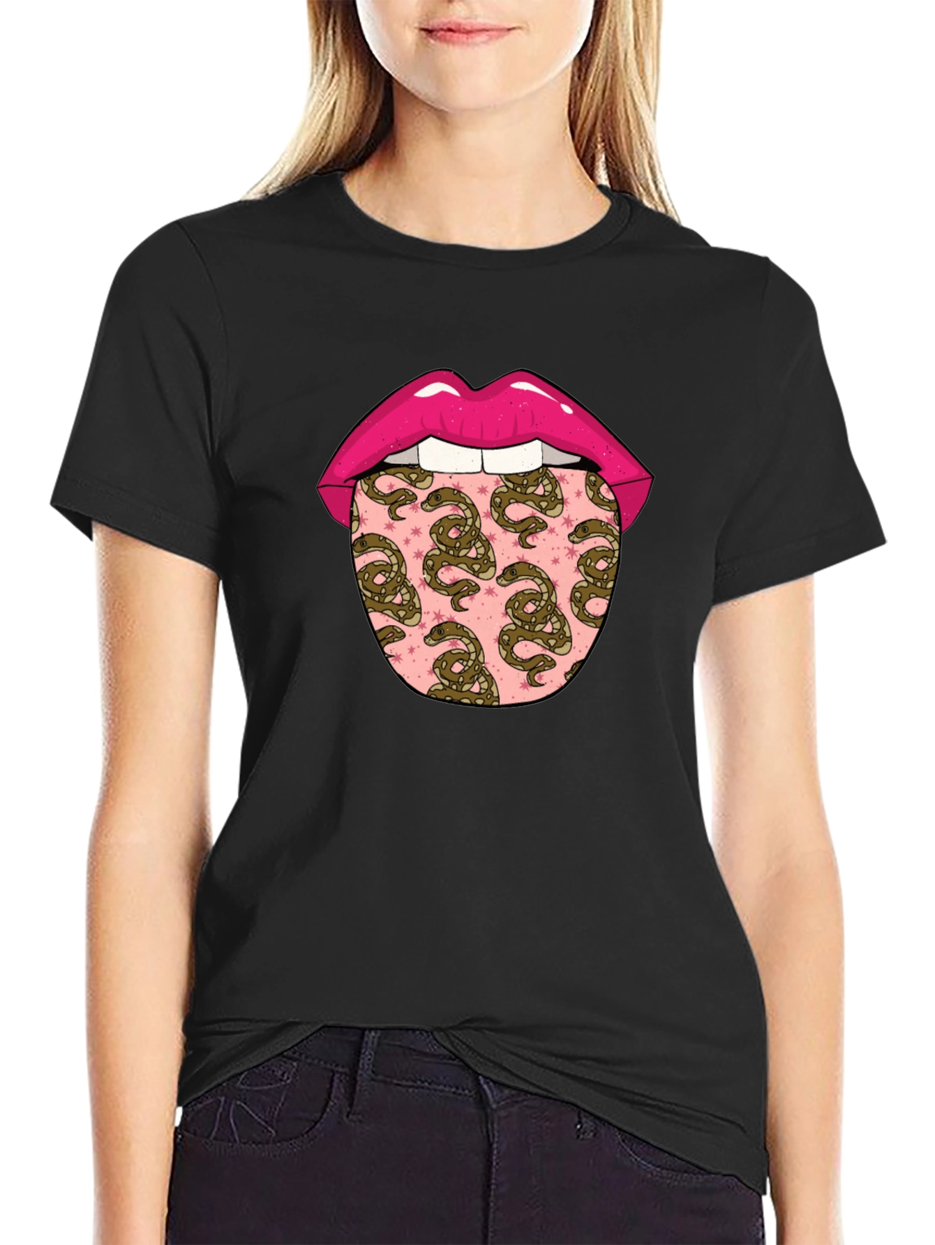 Black Snakes Tongue Graphic Tee view 2