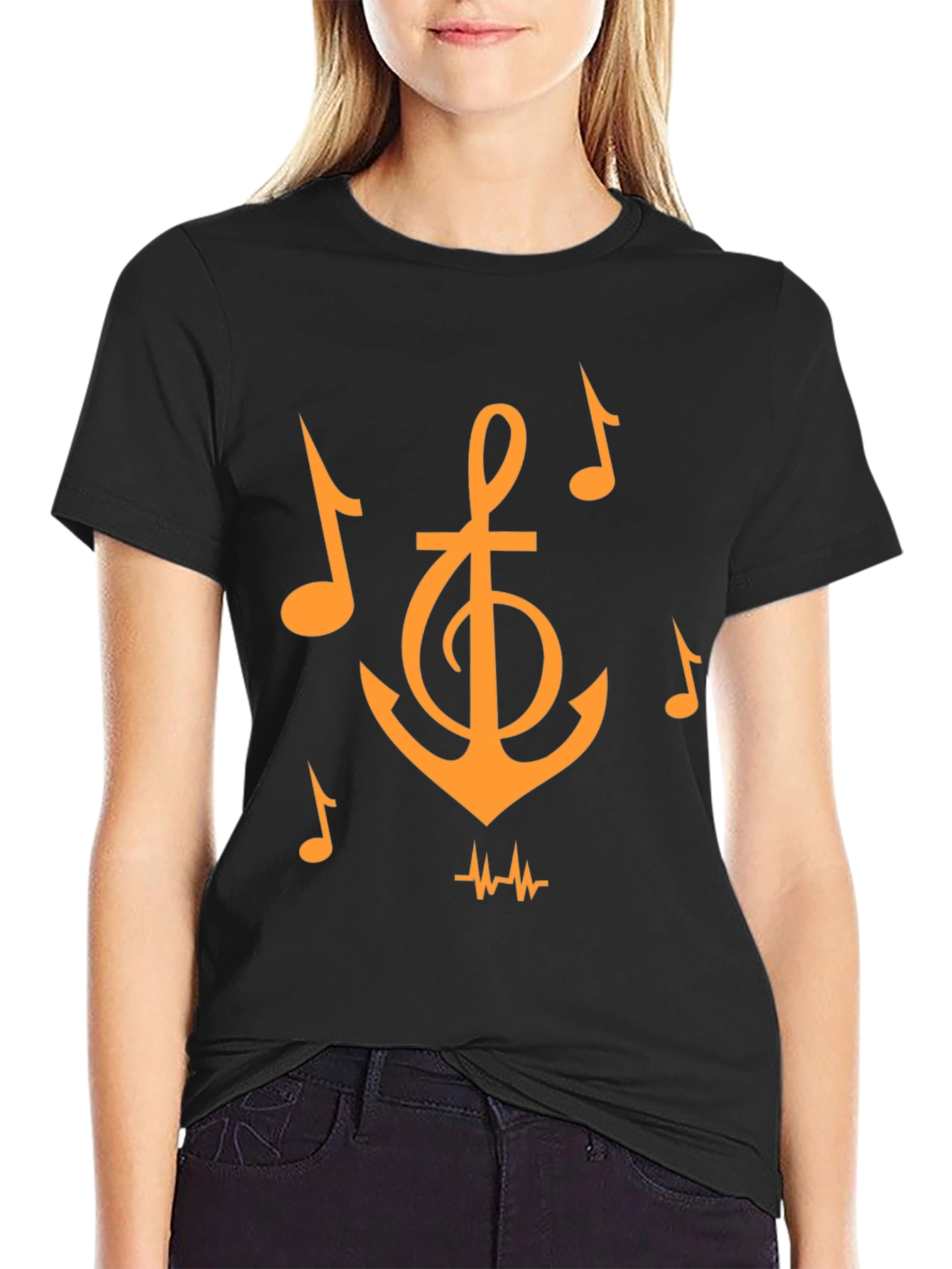 Black Musical Anchor Graphic Tee view 2