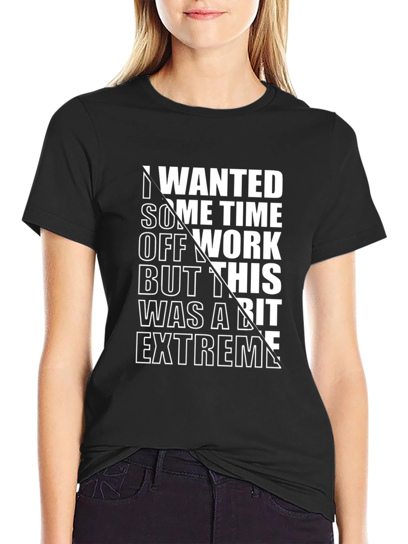 Black Extreme Time Off Funny Graphic T-Shirt view 2