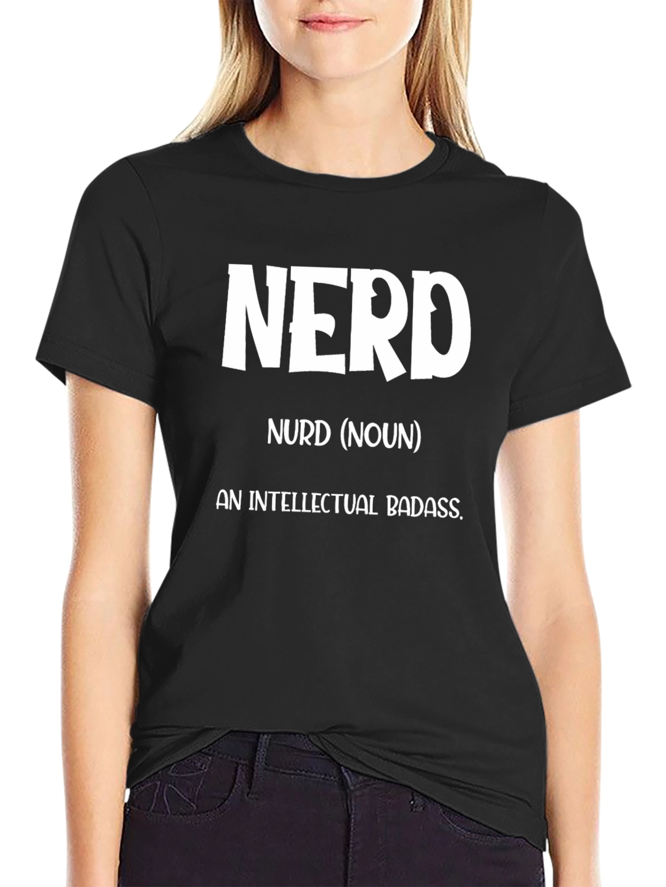 Black Nerd Definition T-Shirt - Intellectual Badass Tee view 2