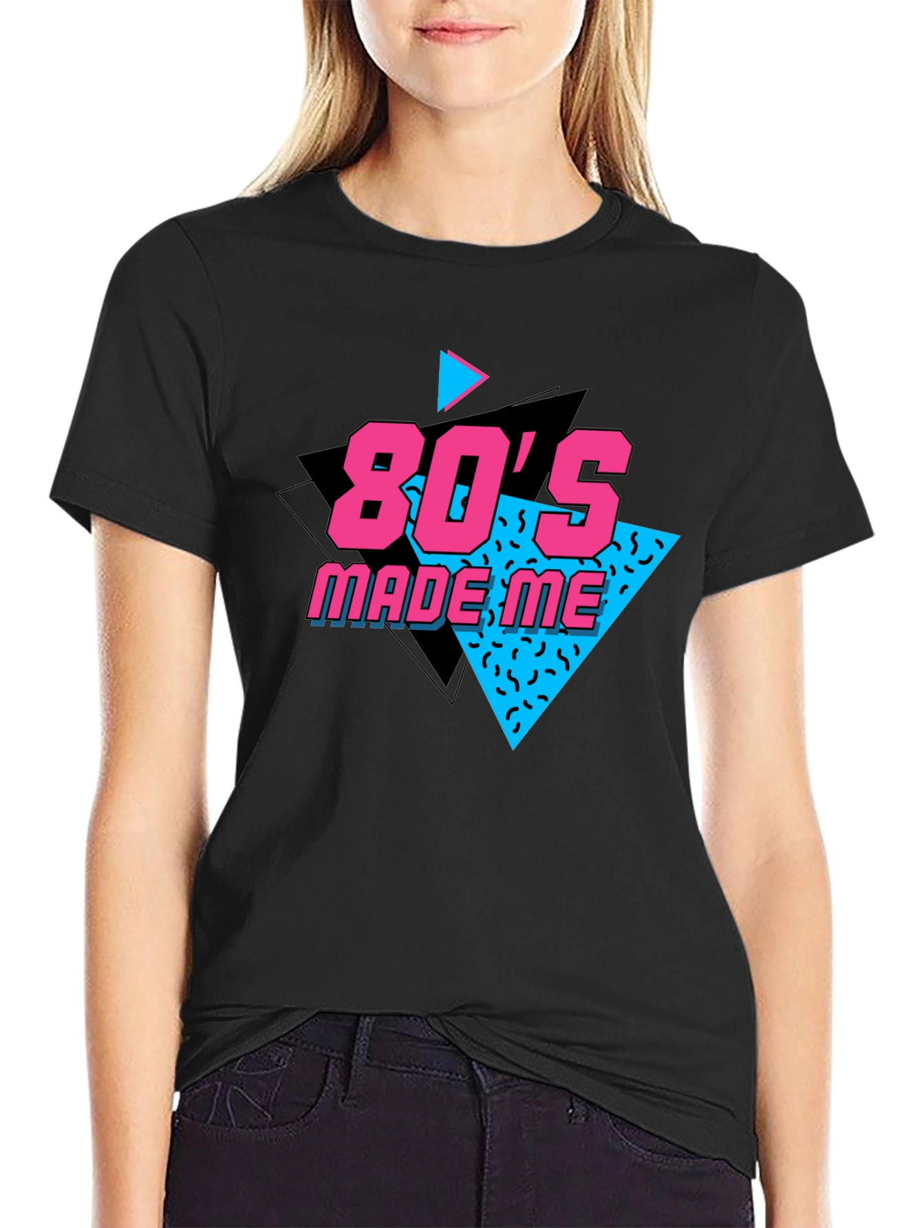 Black 80's Made Me Black T-Shirt view 2