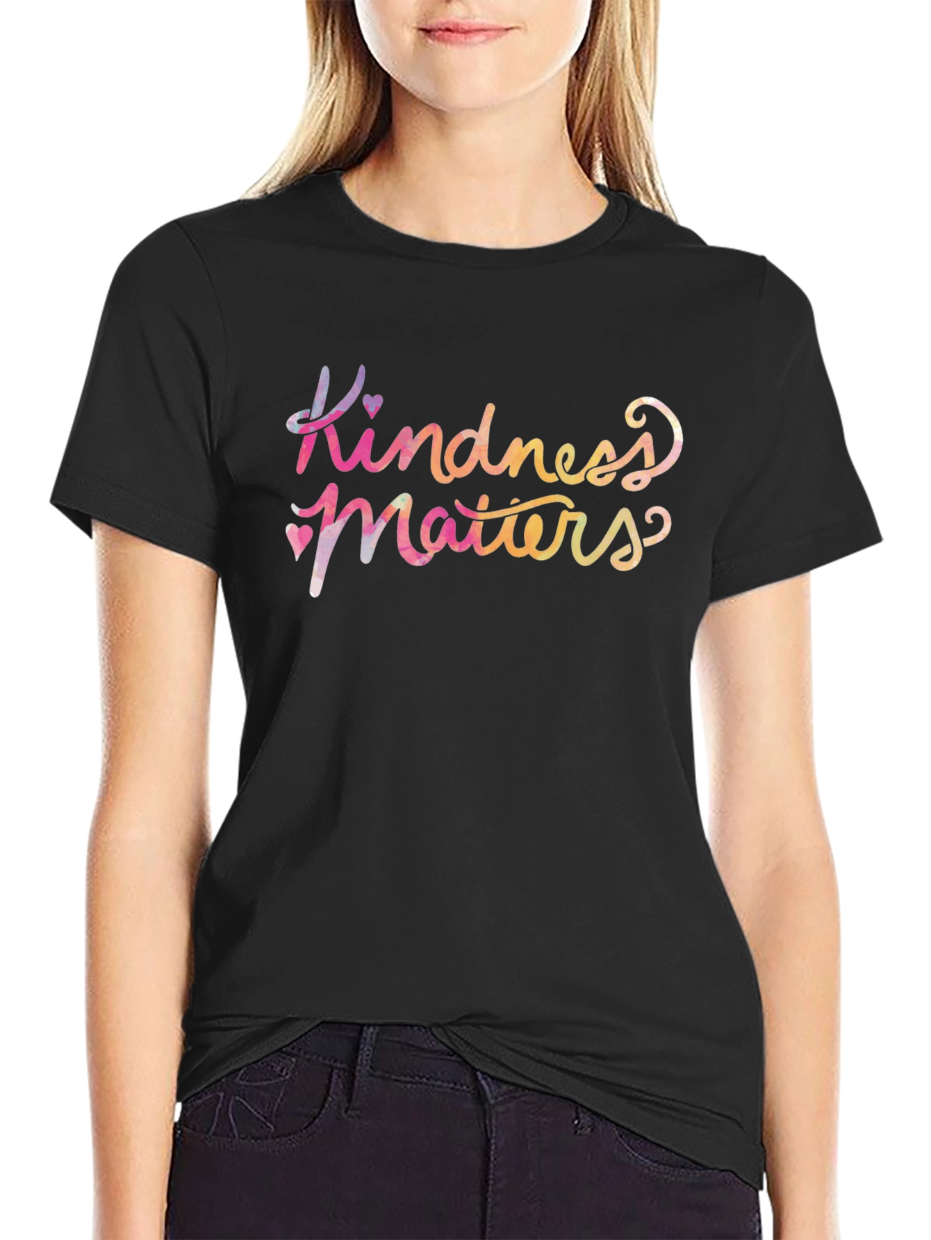 Black Kindness Matters Graphic Tee - Soft Cotton Unisex T-Shirt view 2
