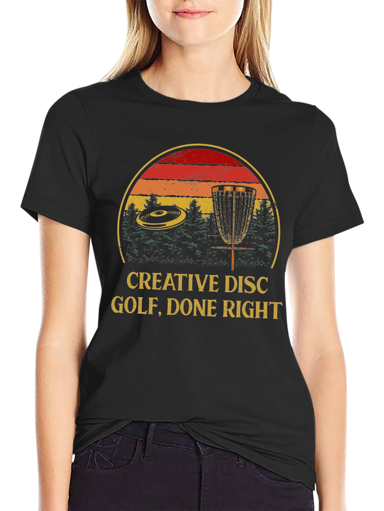 Black Creative Disc Golf Tee - Done Right Design view 2